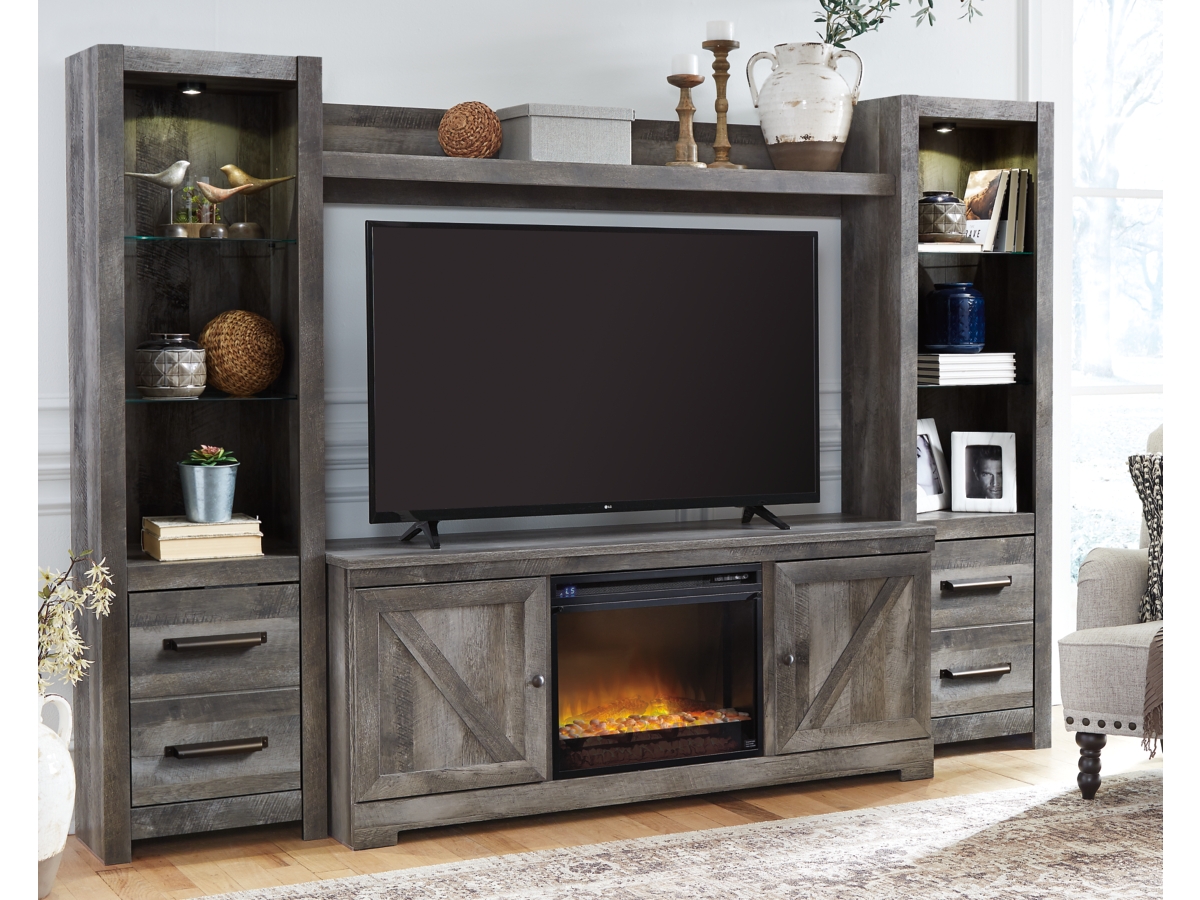 Signature Design by Ashley Wynnlow 4-Piece Entertainment Center with 63'' TV Stand and Electric Fireplace