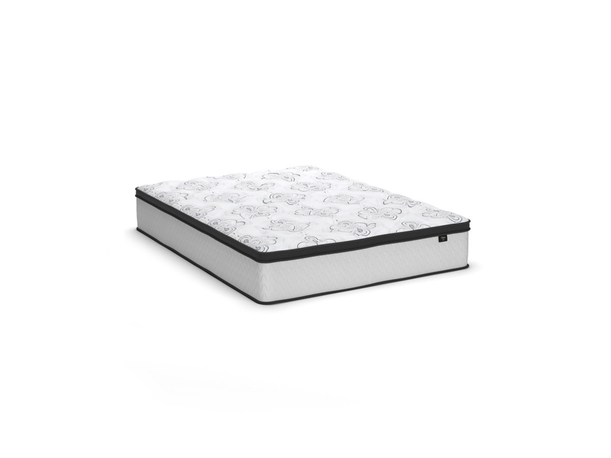 Signature Design by Ashley Piperton Queen Platform Bed with Chime 12 Inch Plush Hybrid Twin Mattress - Twin