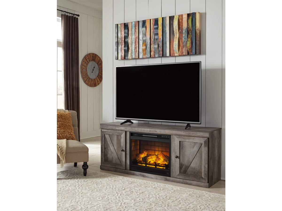 Signature Design by Ashley Wynnlow 60" TV Stand with LED Electric Fireplace Insert
