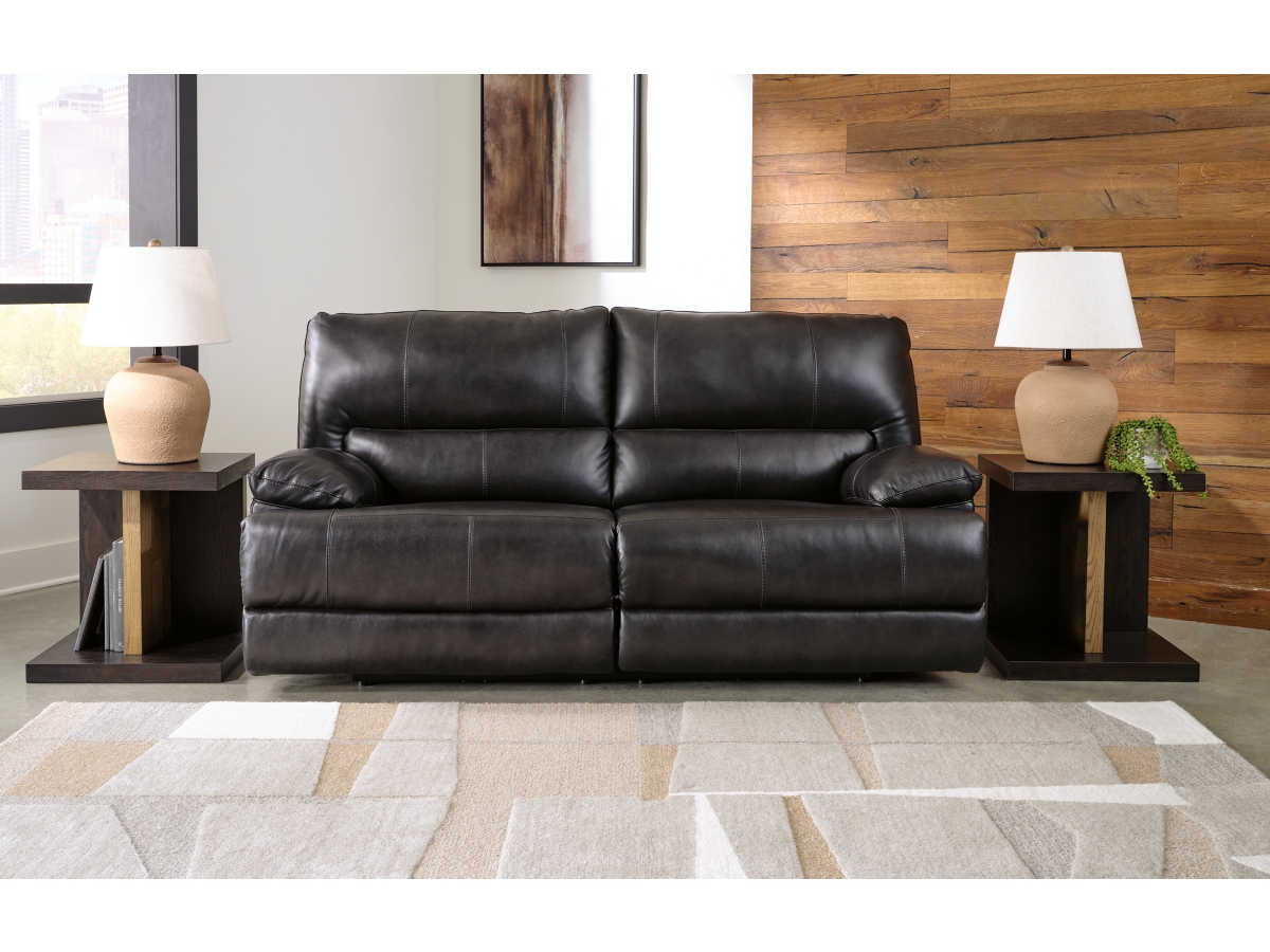 Signature Design by Ashley Mountainous Dual Power Leather Reclining Sofa