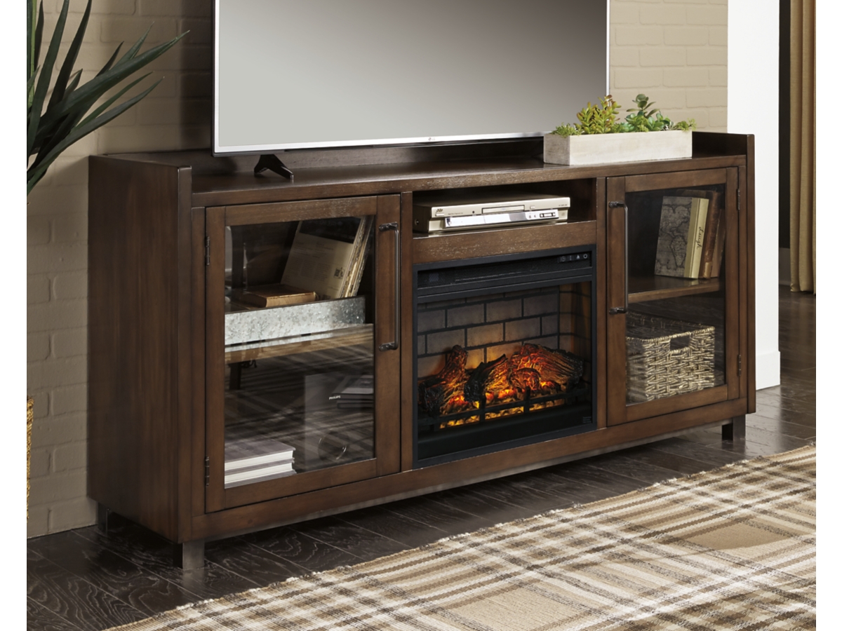 Signature Design by Ashley Starmore 70" TV Stand with Electric Fireplace for Larger Rooms