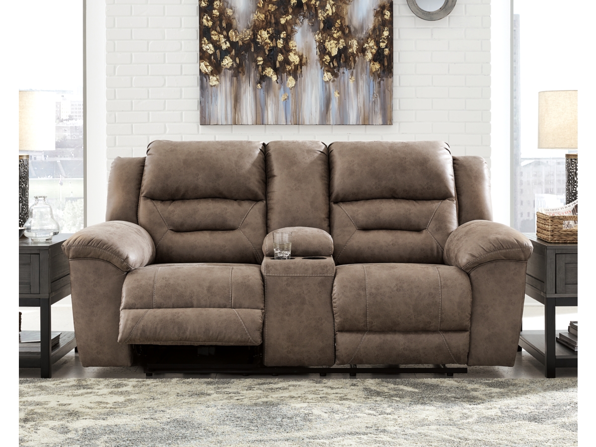 Signature Design by Ashley Stoneland Manual Reclining Loveseat with Console