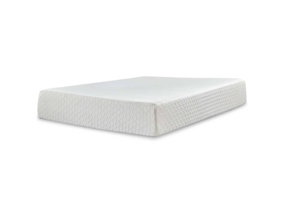 Signature Design by Ashley Piperton Queen Platform Bed with Chime 12 Inch Plush Memory Foam Mattress - Twin