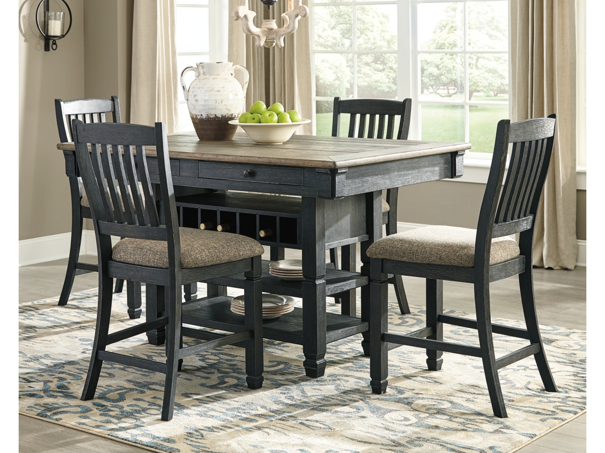 Signature Design by Ashley Tyler Creek Counter Height Dining Table and 4 Barstools