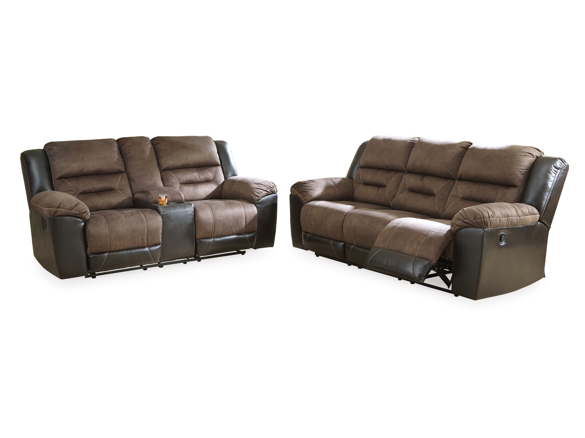 Ashley Earhart Manual Reclining Sofa and Loveseat Set