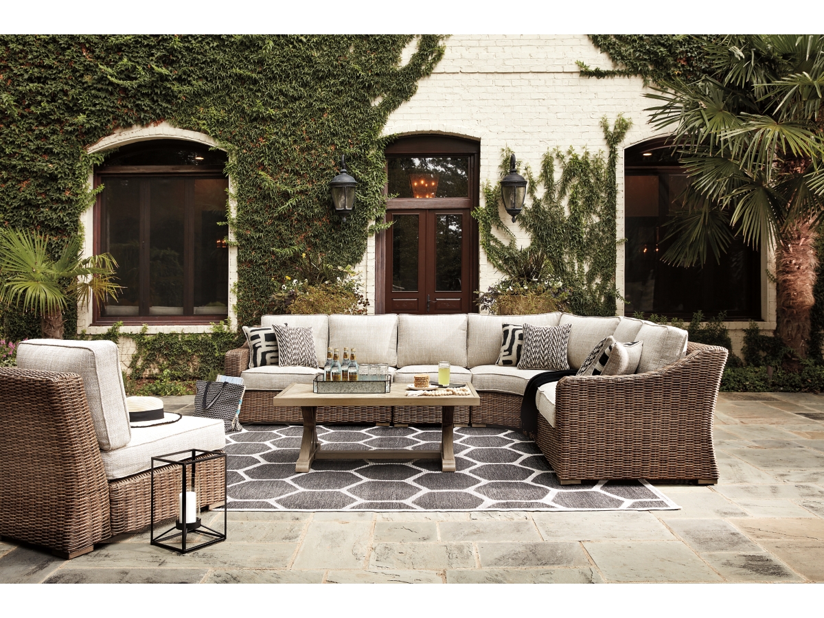 Ashley Beachcroft 5-Piece Outdoor Sectional with Coffee Table