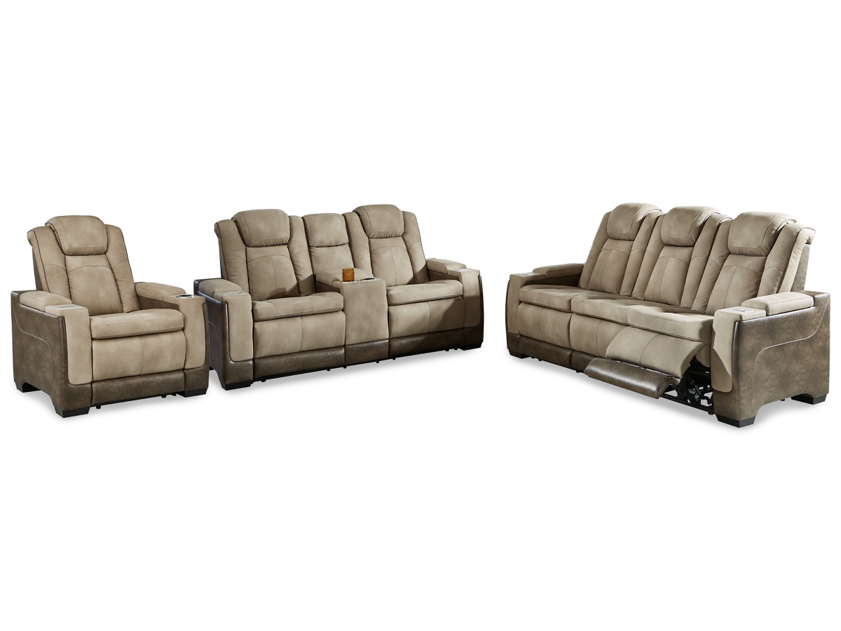 Ashley Next-Gen Durapella Performance Fabric Dual Power Reclining Sofa, Loveseat, and Recliner