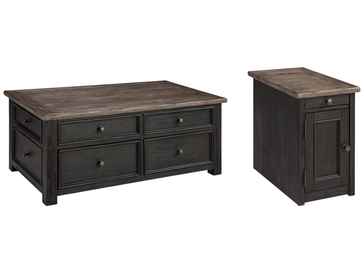 Ashley Tyler Creek Coffee Table and 1 End Table with USB Charging