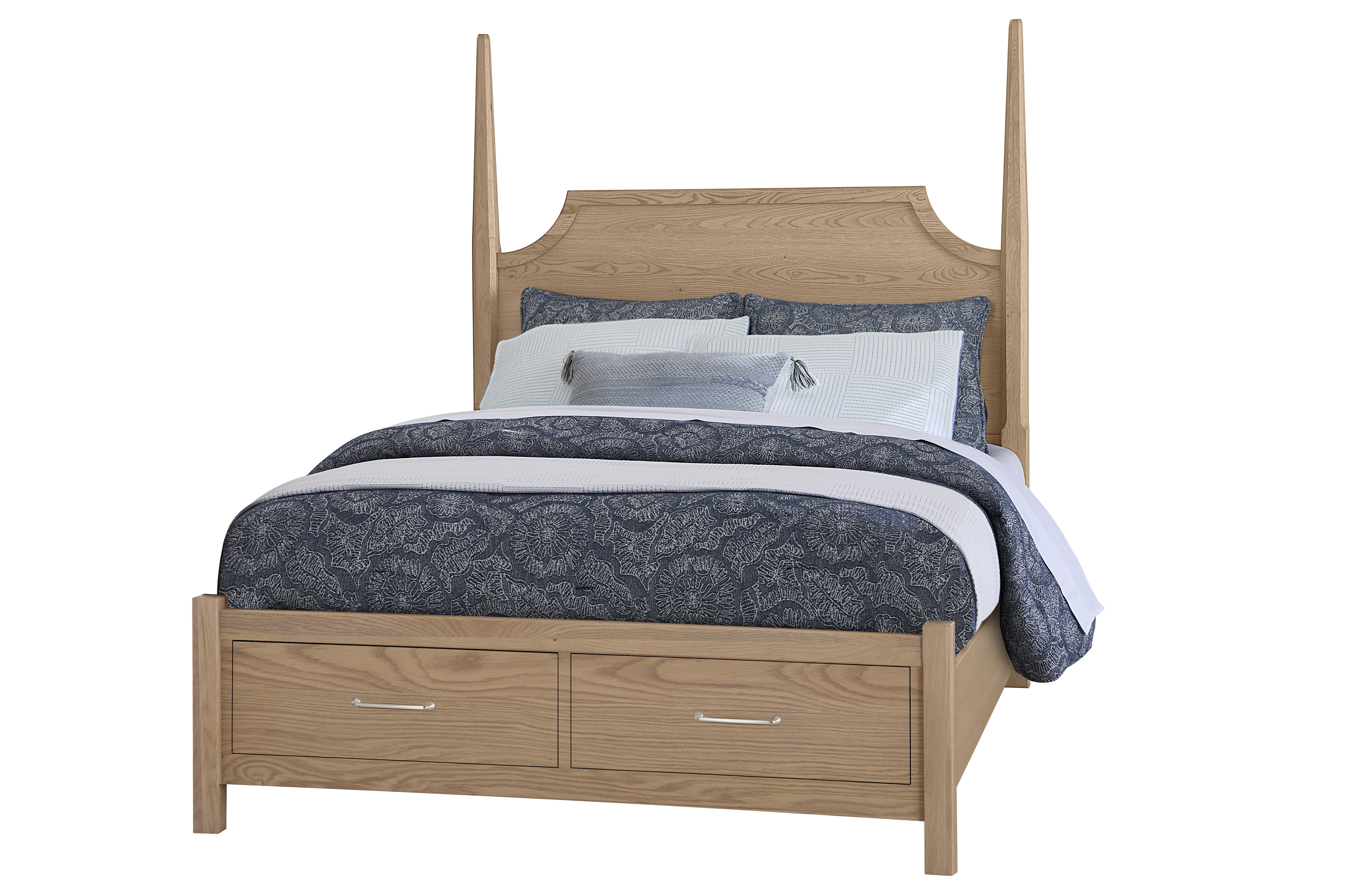 Vaughan-Bassett King Pencil Poster Bed With Footboard Storage