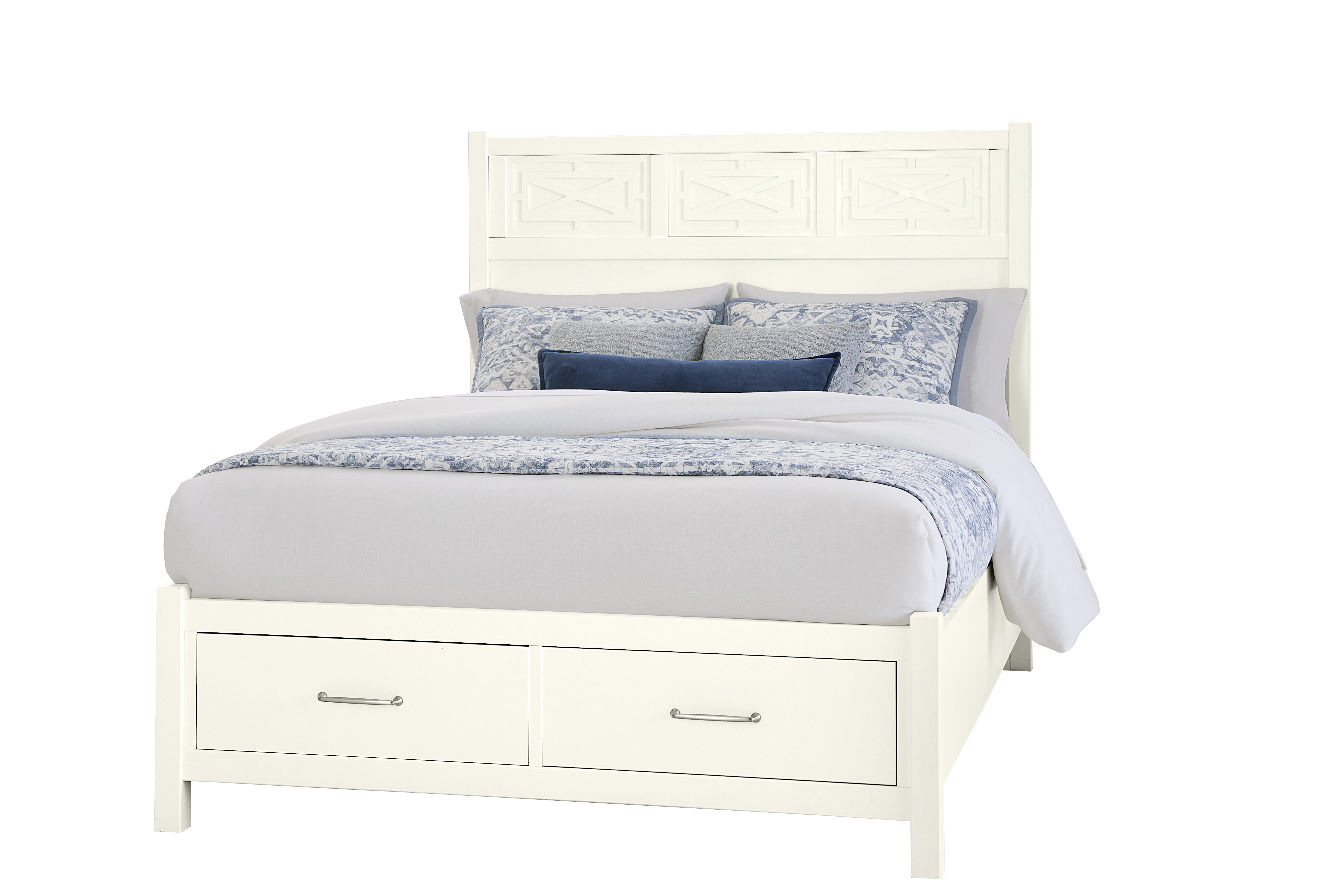 Vaughan-Bassett King Fretwork Bed With Storage Footboard
