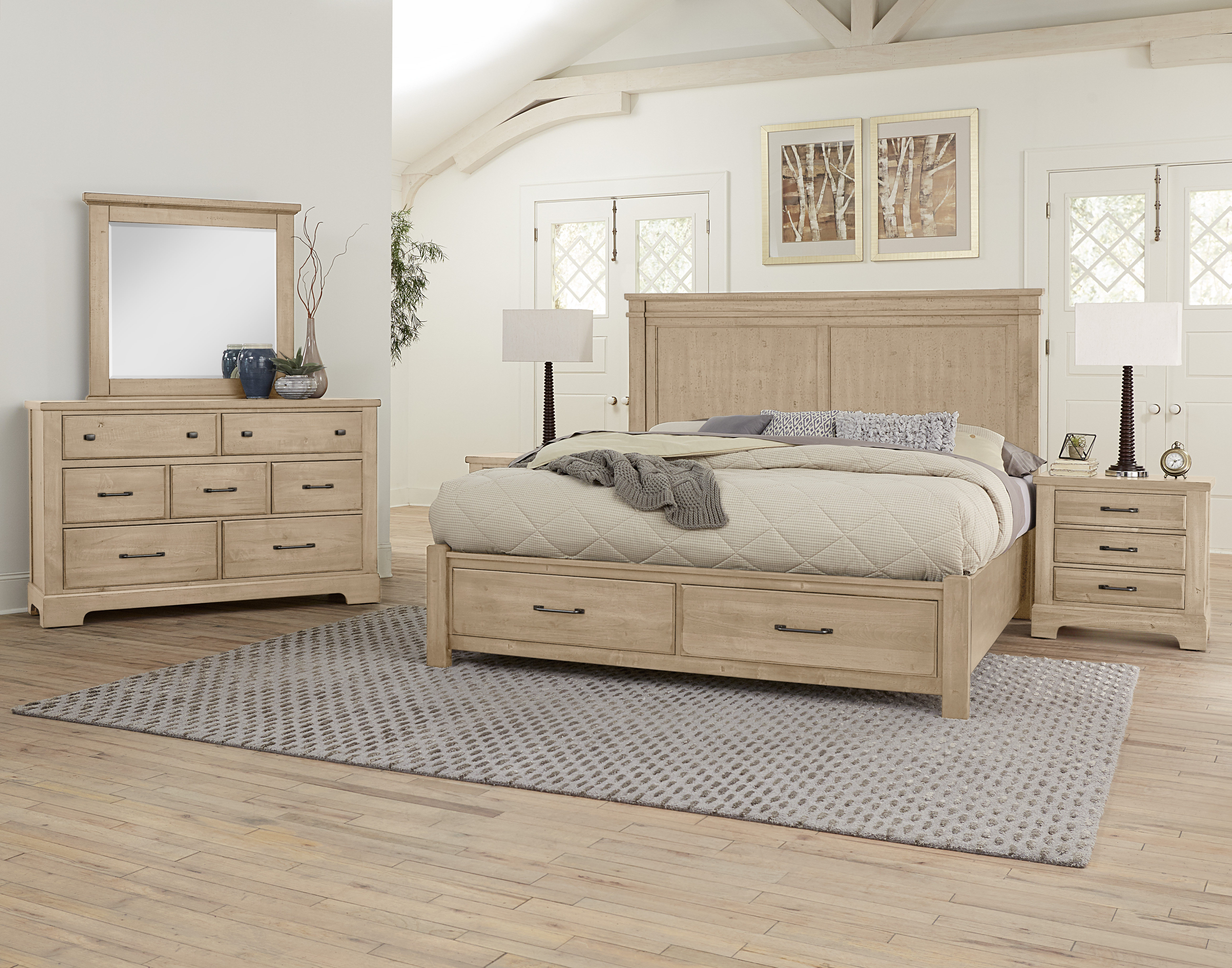 Artisan & Post by Vaughan-Bassett Cal King Mansion Bed with footboard storage