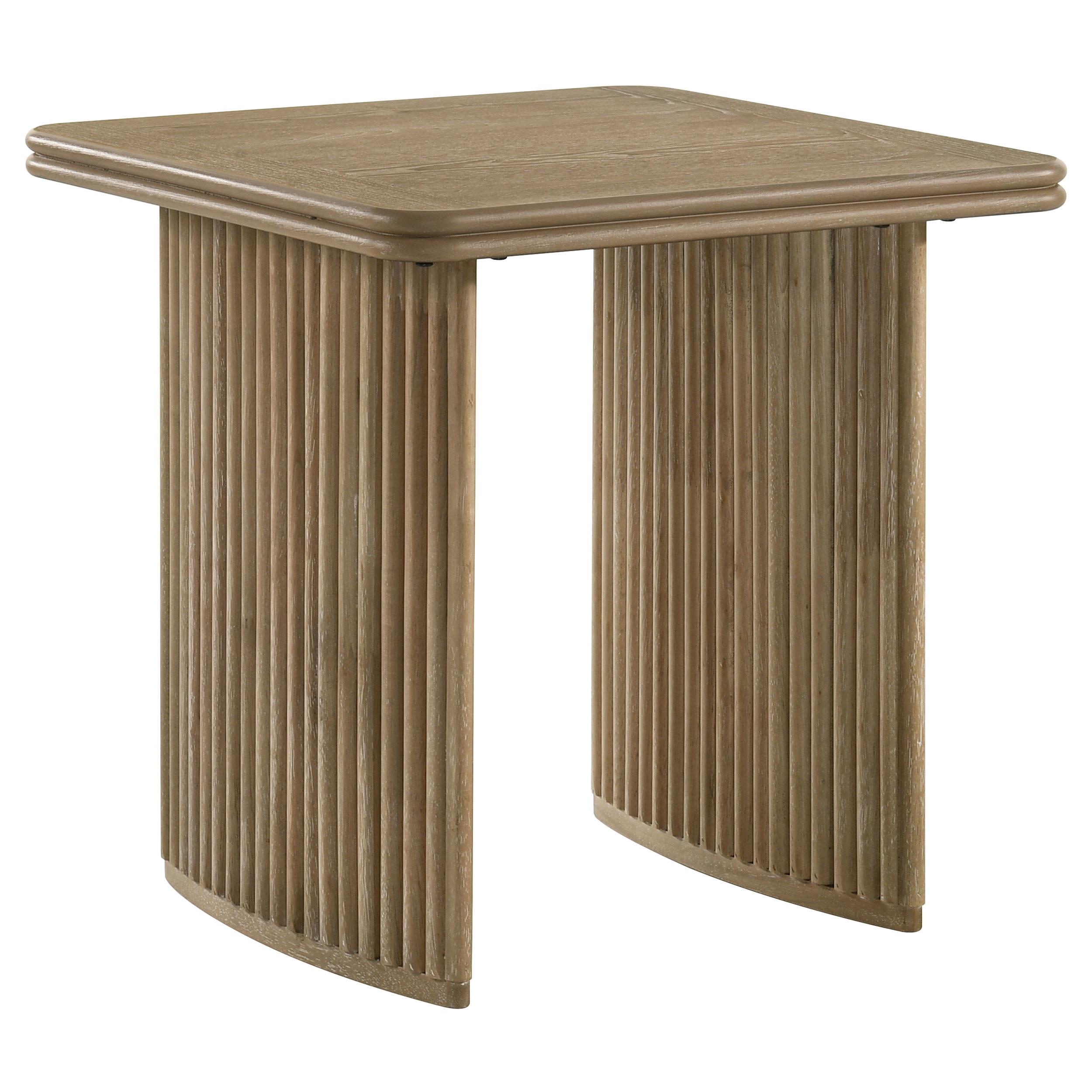 Coaster Adina Square Wood Side End Table Distressed Light Brown