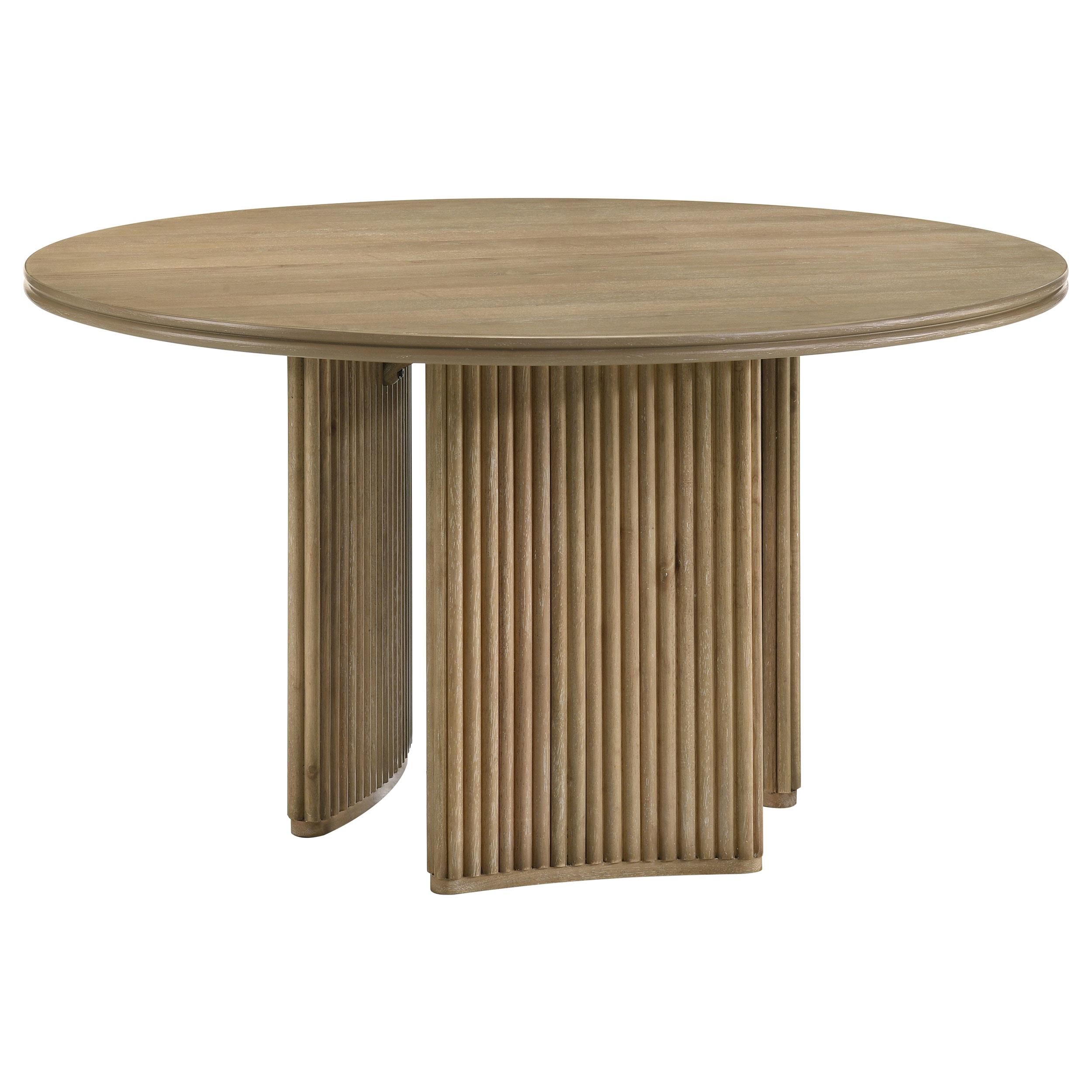 Coaster Adina 53-inch Round Wood Dining Table Distressed Light Brown