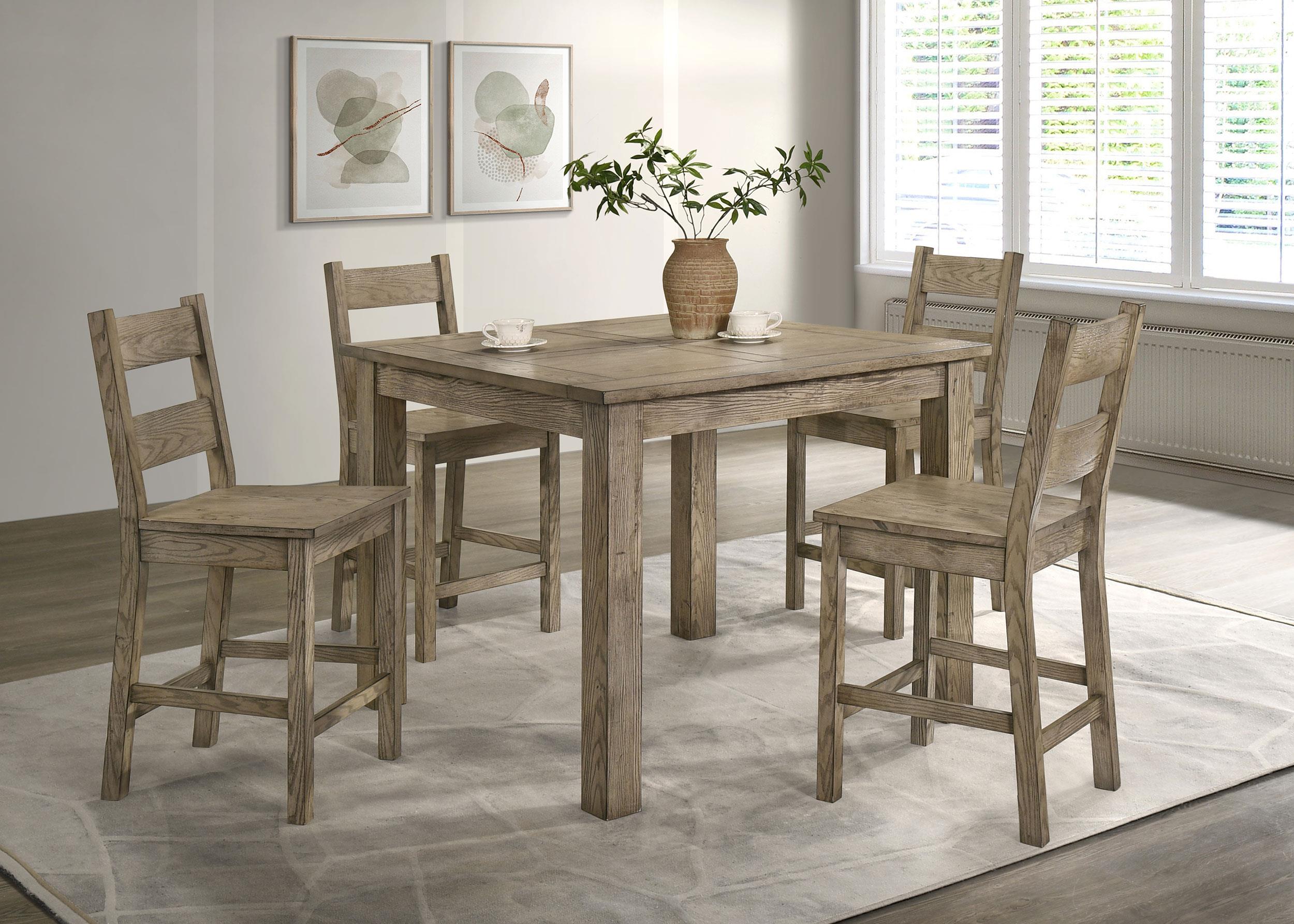 Coaster Cardova 5-piece Counter Height Dining Table Set Vineyard Oak