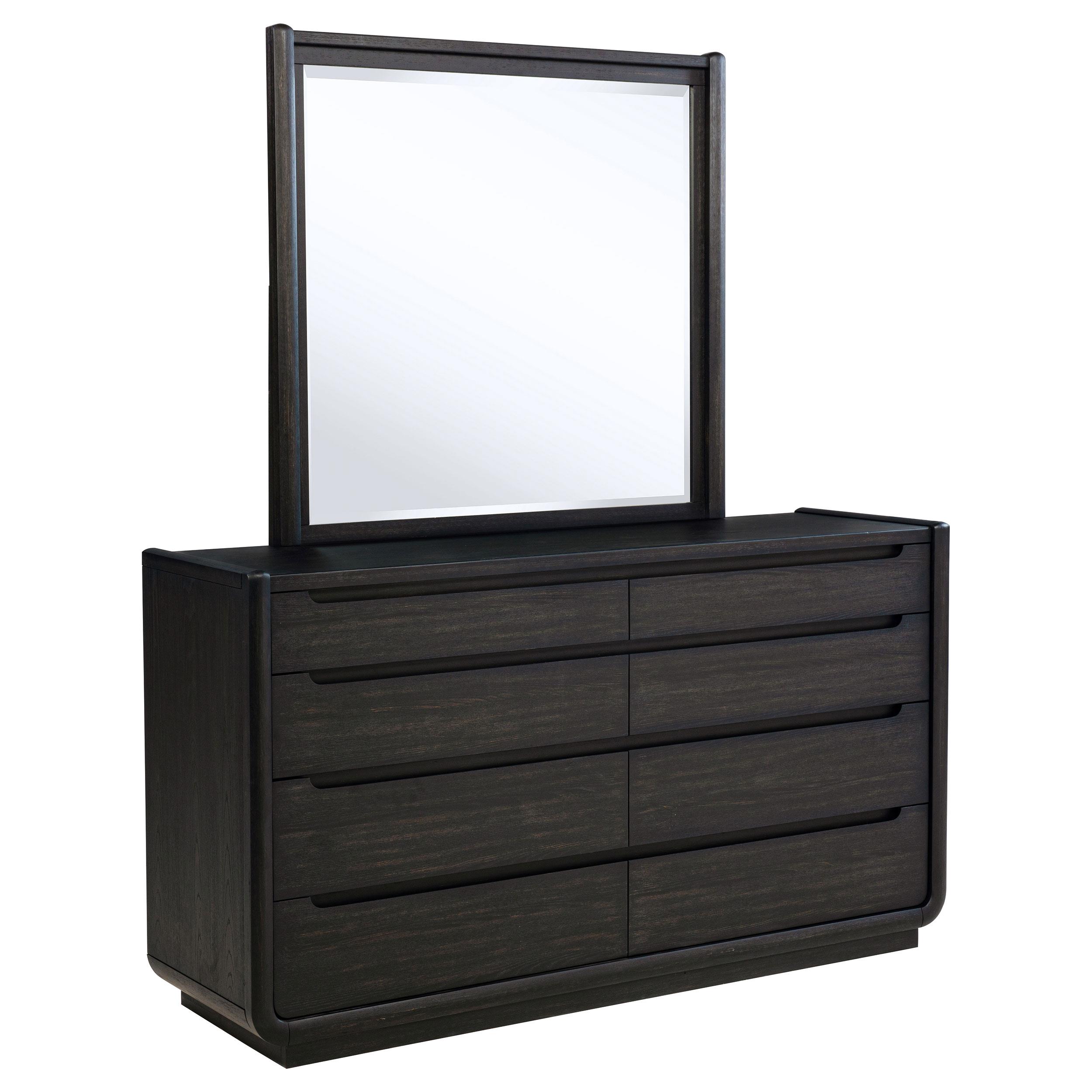 Coaster Leandro 8-drawer Bedroom Dresser with Mirror Burnished Black