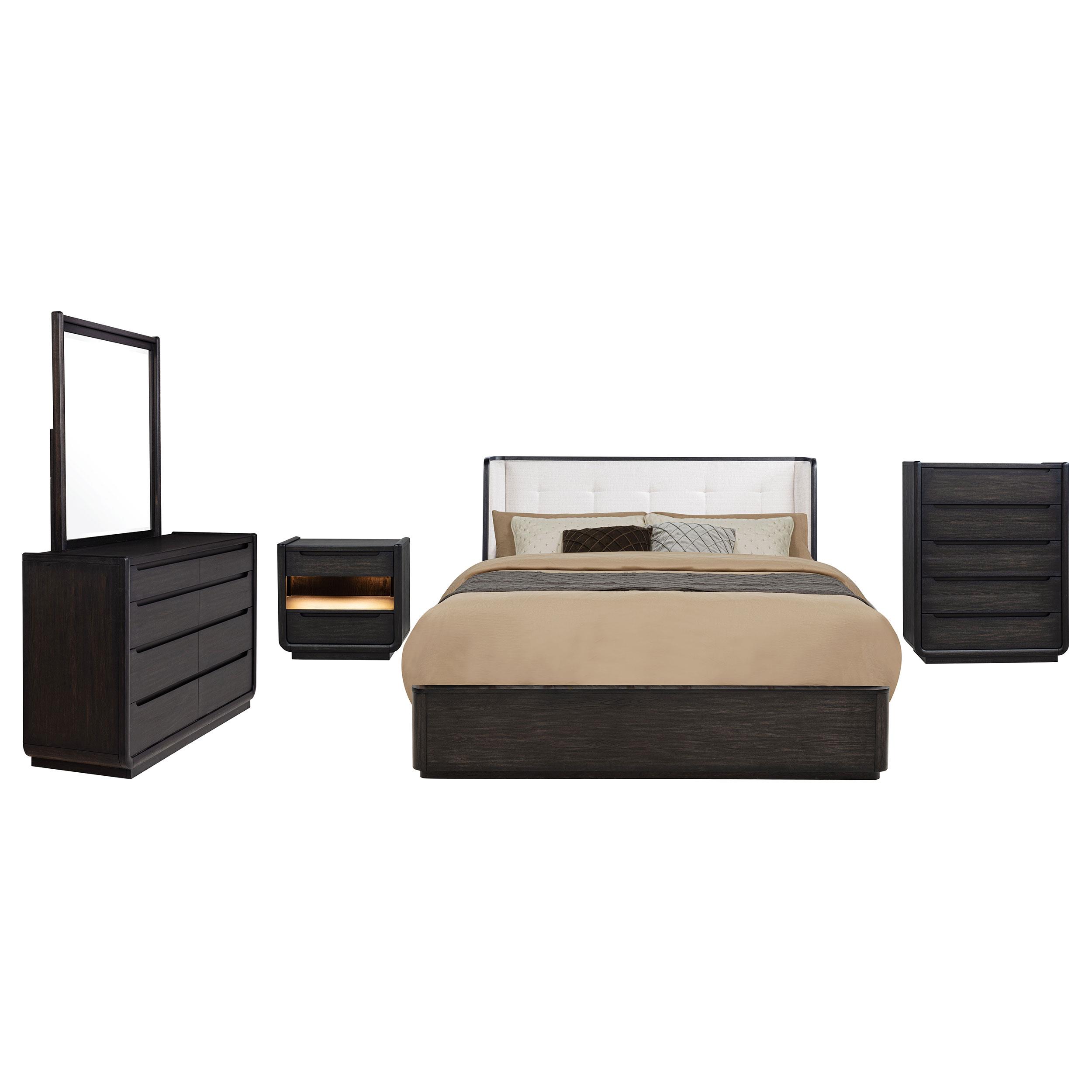 Coaster Leandro 5-piece Queen Bedroom Set Burnished Black