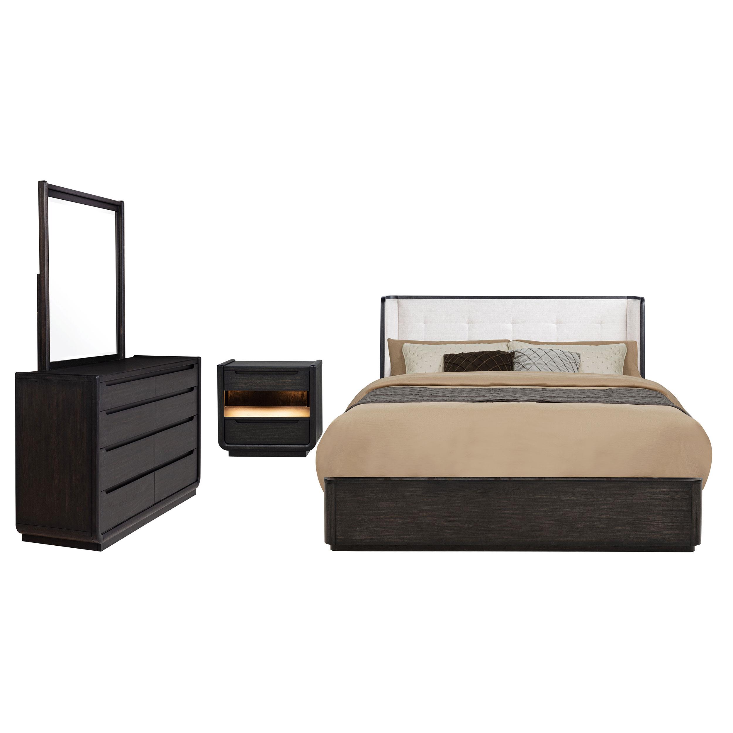 Coaster Leandro 4-piece Queen Bedroom Set Burnished Black