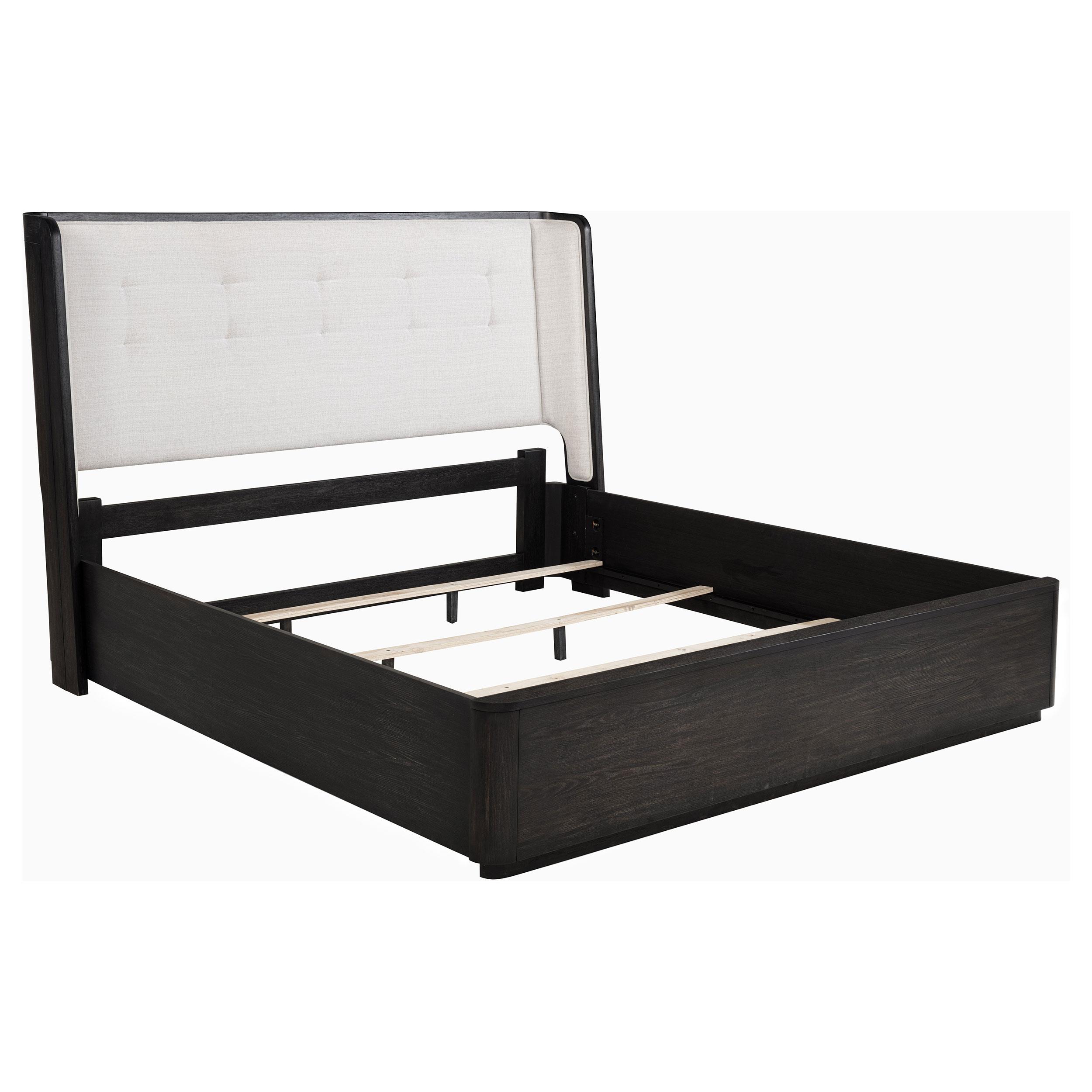 Coaster Leandro 55-inch Queen Wingback Bed Burnished Black