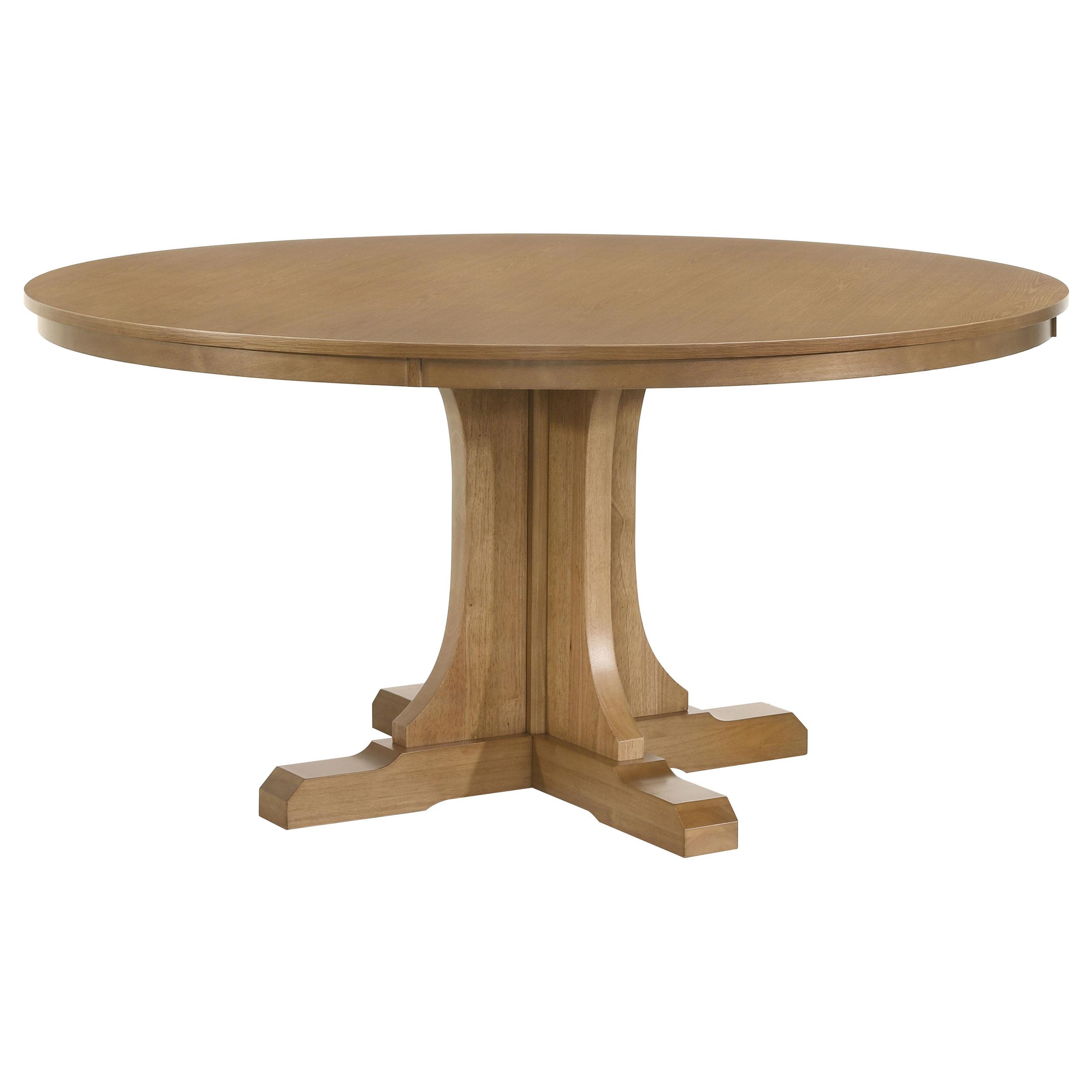 Coaster Hartville 60-inch Round Dining Table Natural Light Brown