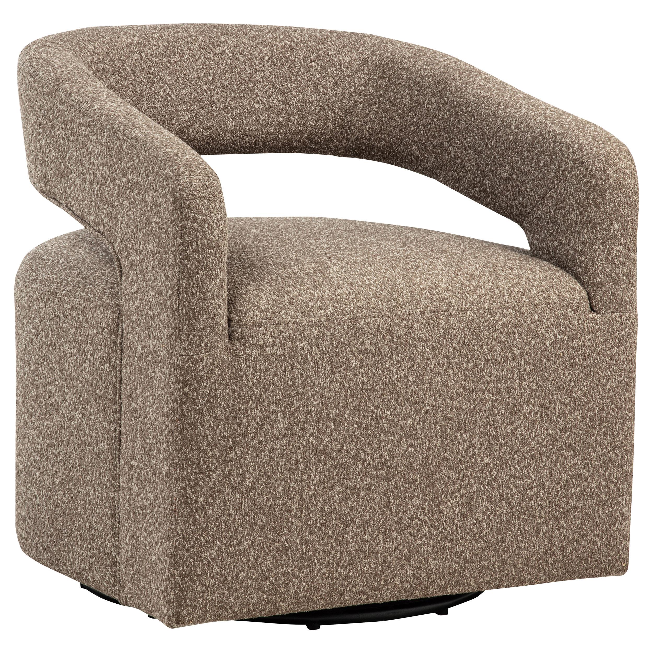 Coaster Westhill Boucle Upholstered Swivel Accent Chair Rocky Road