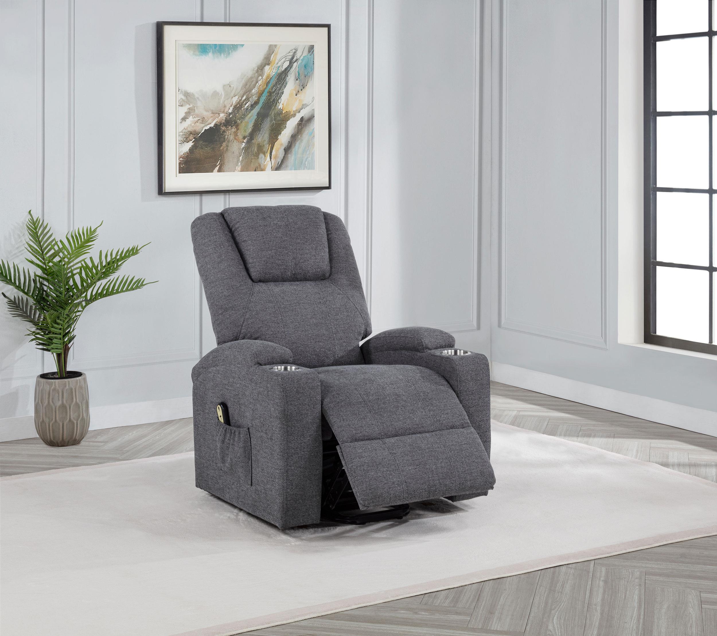 MasterWal ヘリンボーンクッション グレー 大きめ Coaster Recliners Living Room 610453P | Reese Warehouse