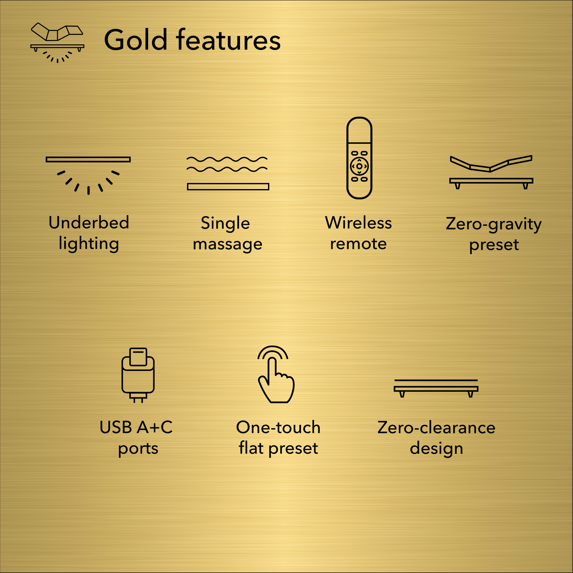 baselogic Gold Adjustable Base -Twin XL