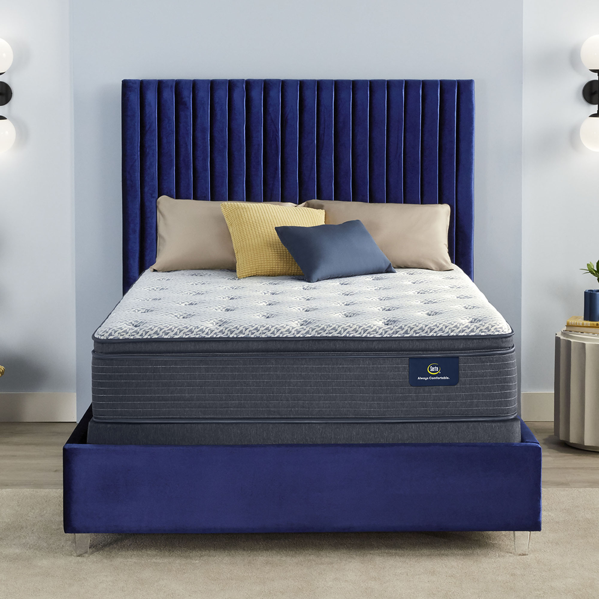 Serta Serene Sky Plush Pillow Top Low Profile Set - Twin
