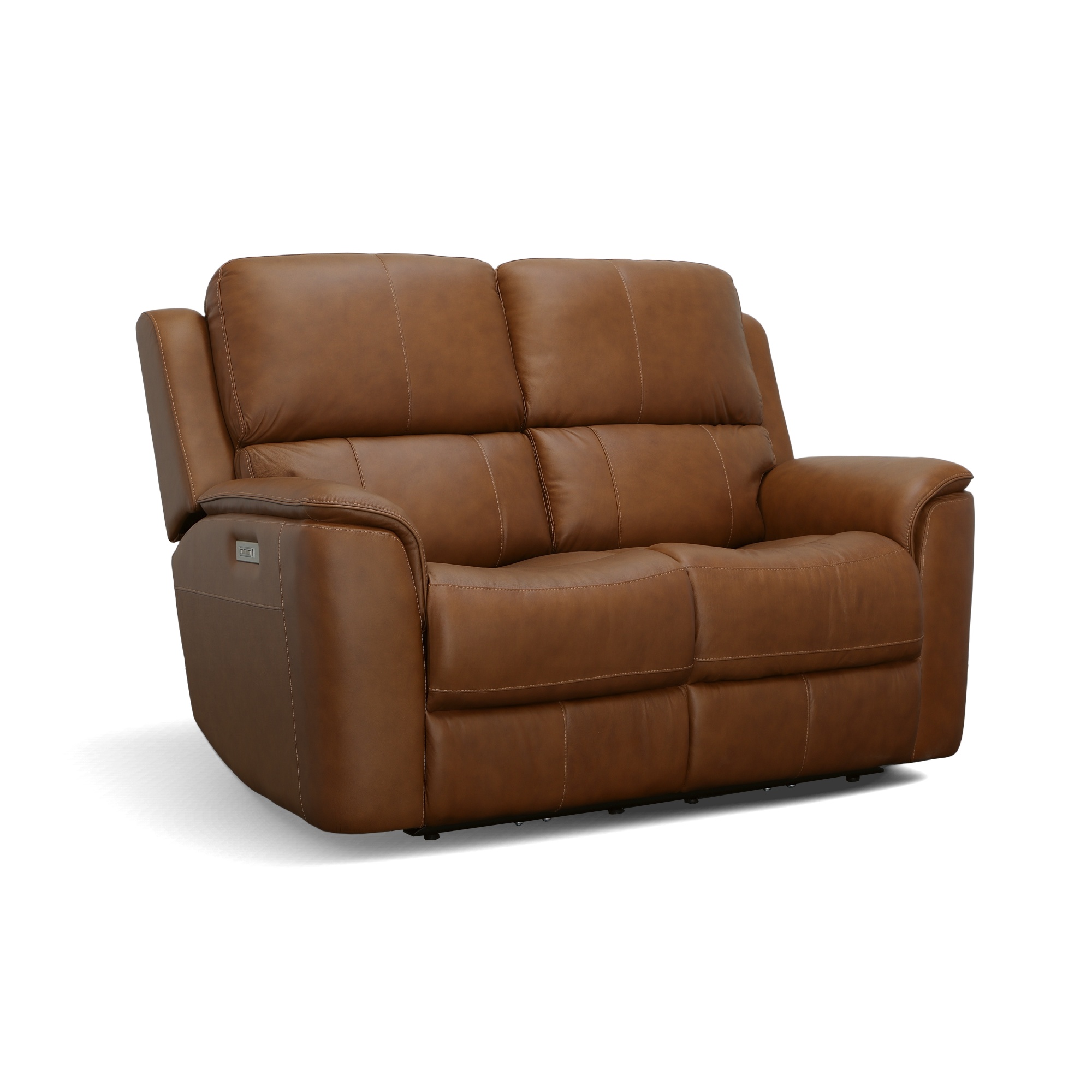 Flexsteel Henry Power Reclining Loveseat with Power Headrests & Lumbar