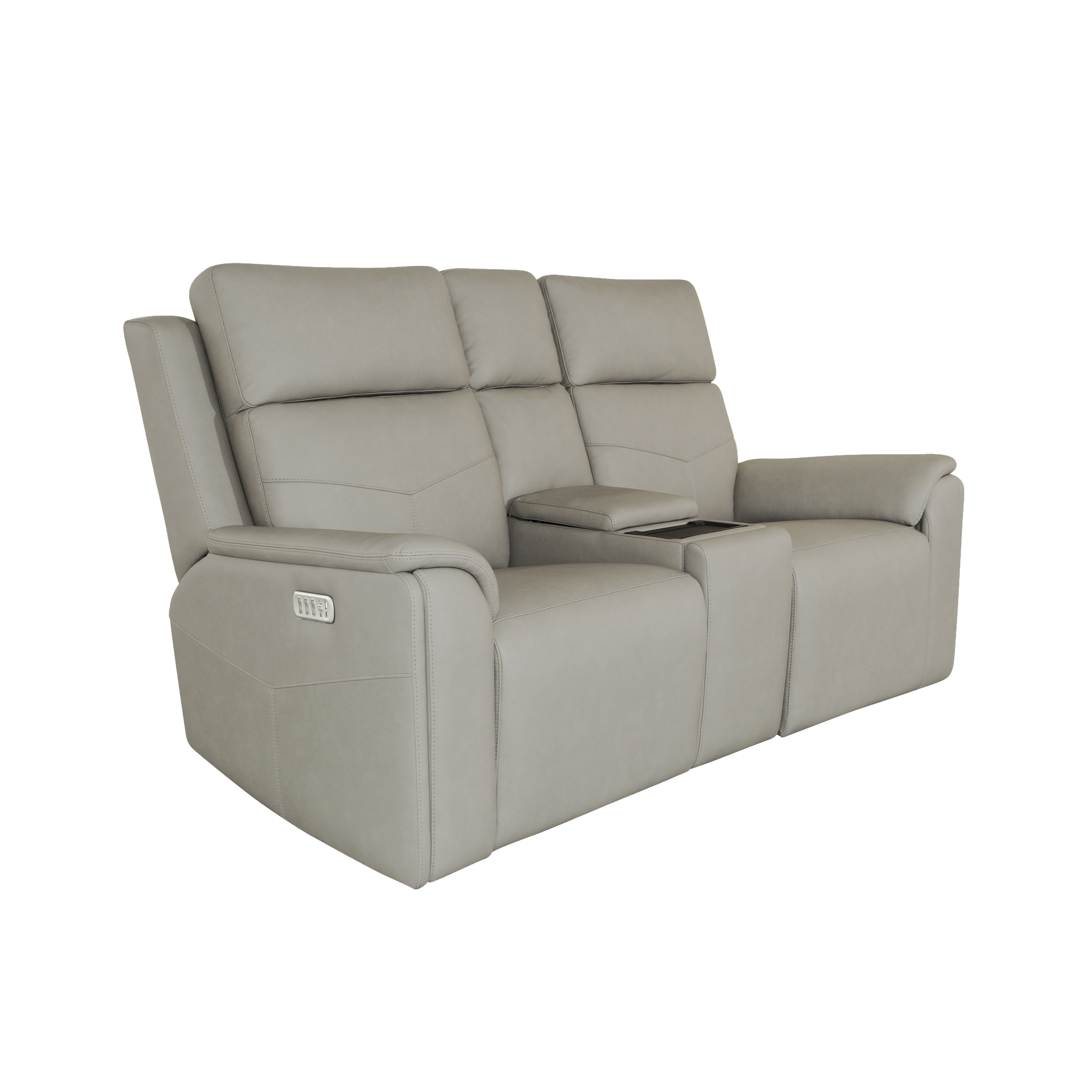 Flexsteel Vernon Power Reclining Loveseat with Console, Power Headrests, Lumbar, Heat & Massage