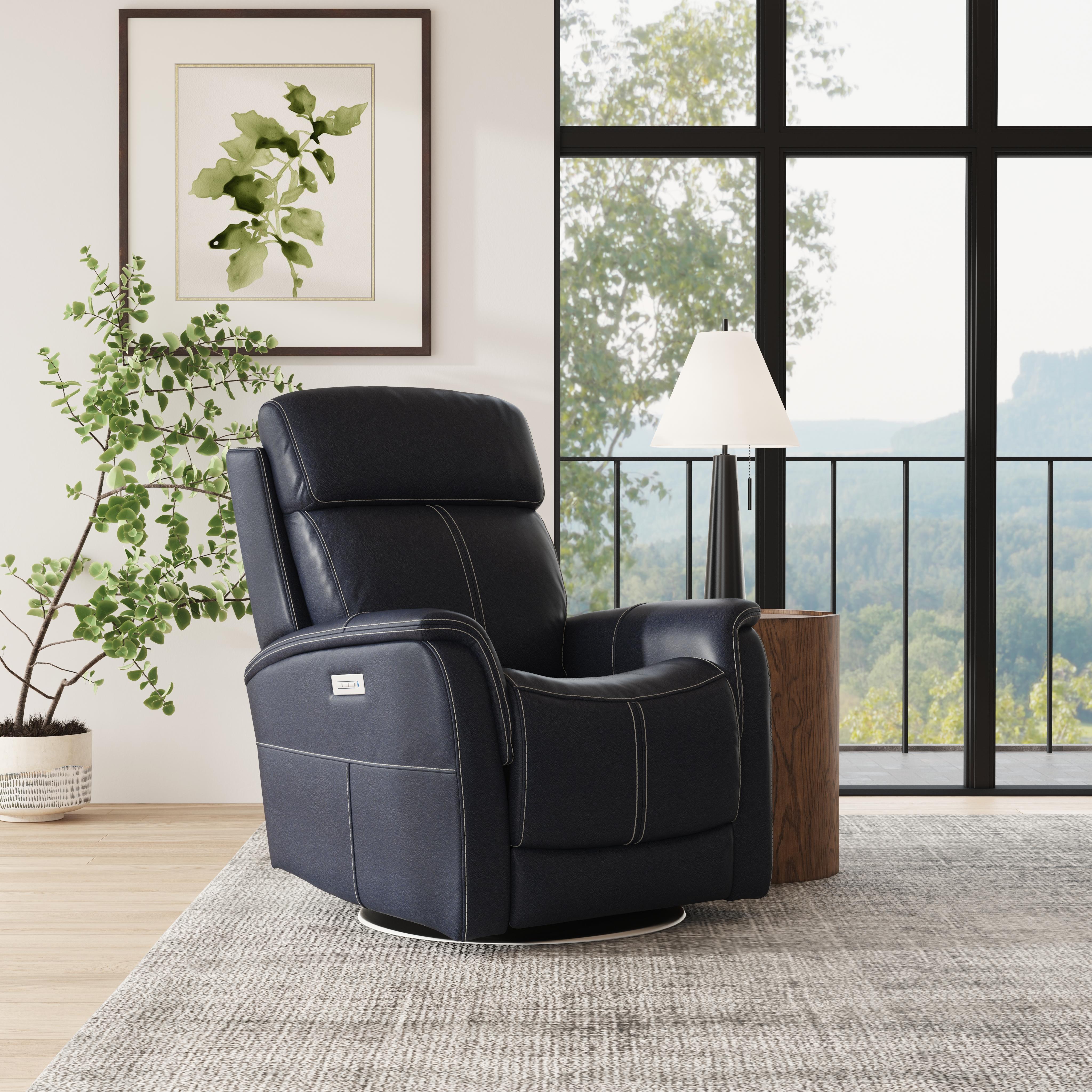 Flexsteel View Power Reclining Sofa with Console, Power Headrests & Lumbar