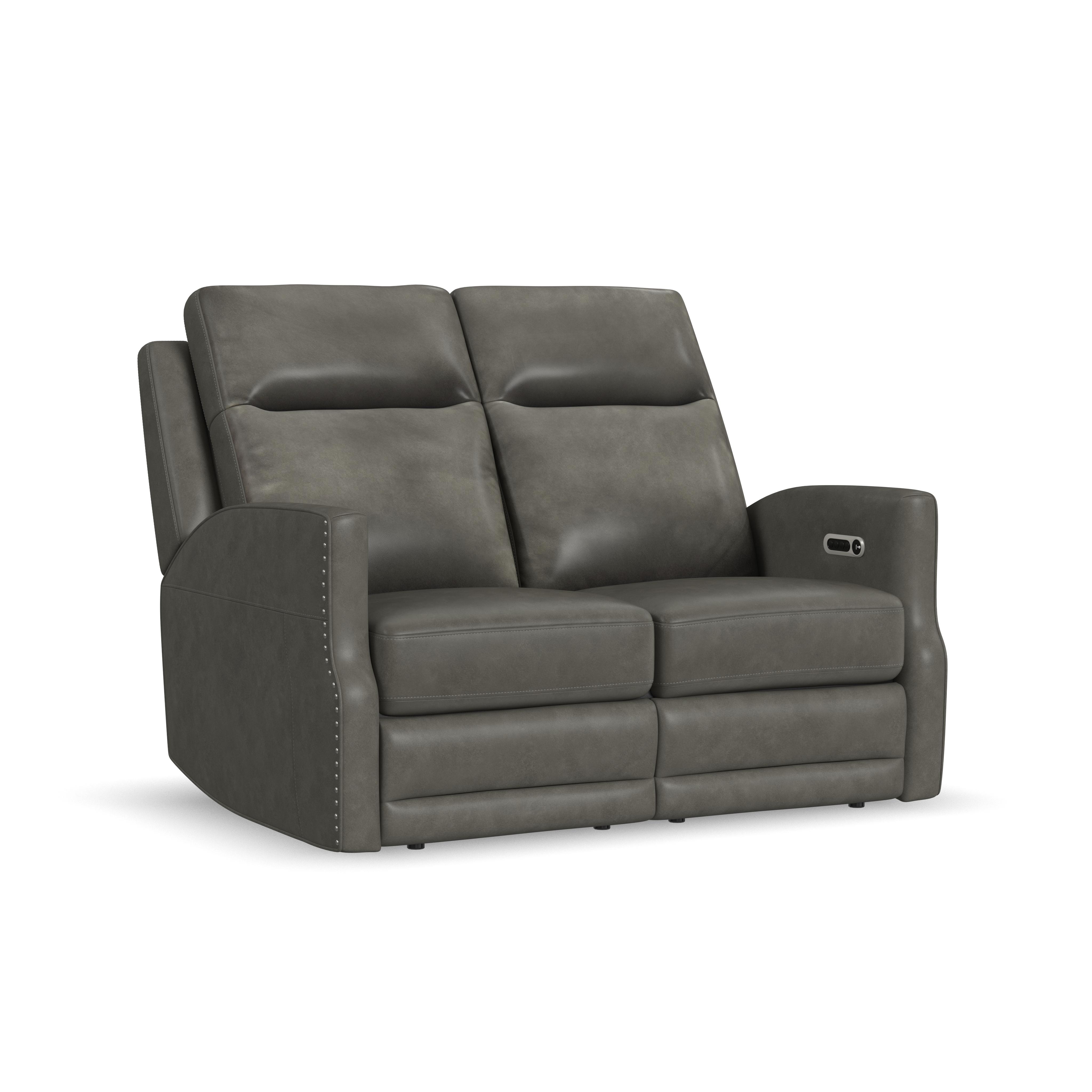 Flexsteel Maxwell Power Reclining Loveseat with Power Headrests and Lumbar