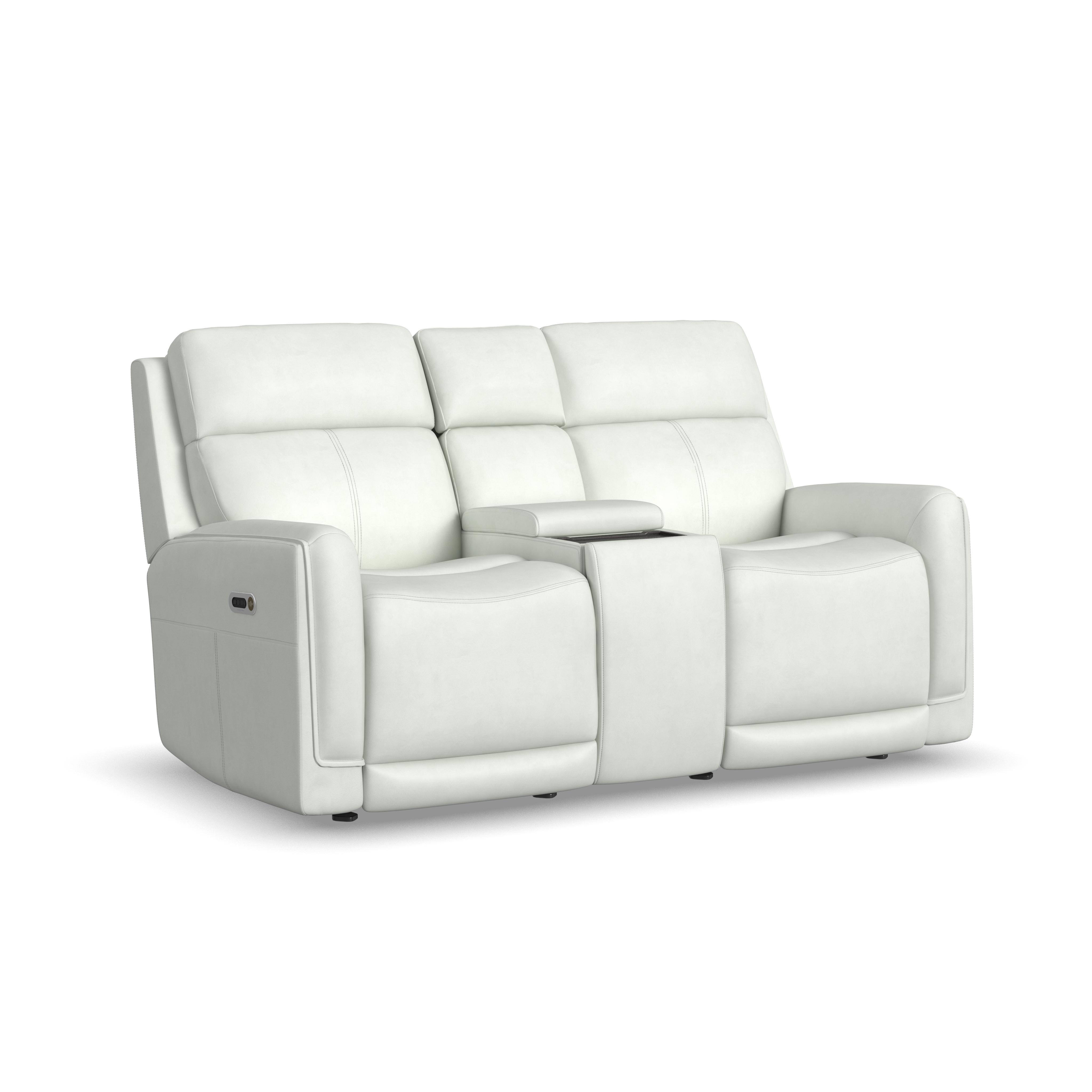 Flexsteel Alister Power Gliding Loveseat with Console, Power Headrests & Lumbar