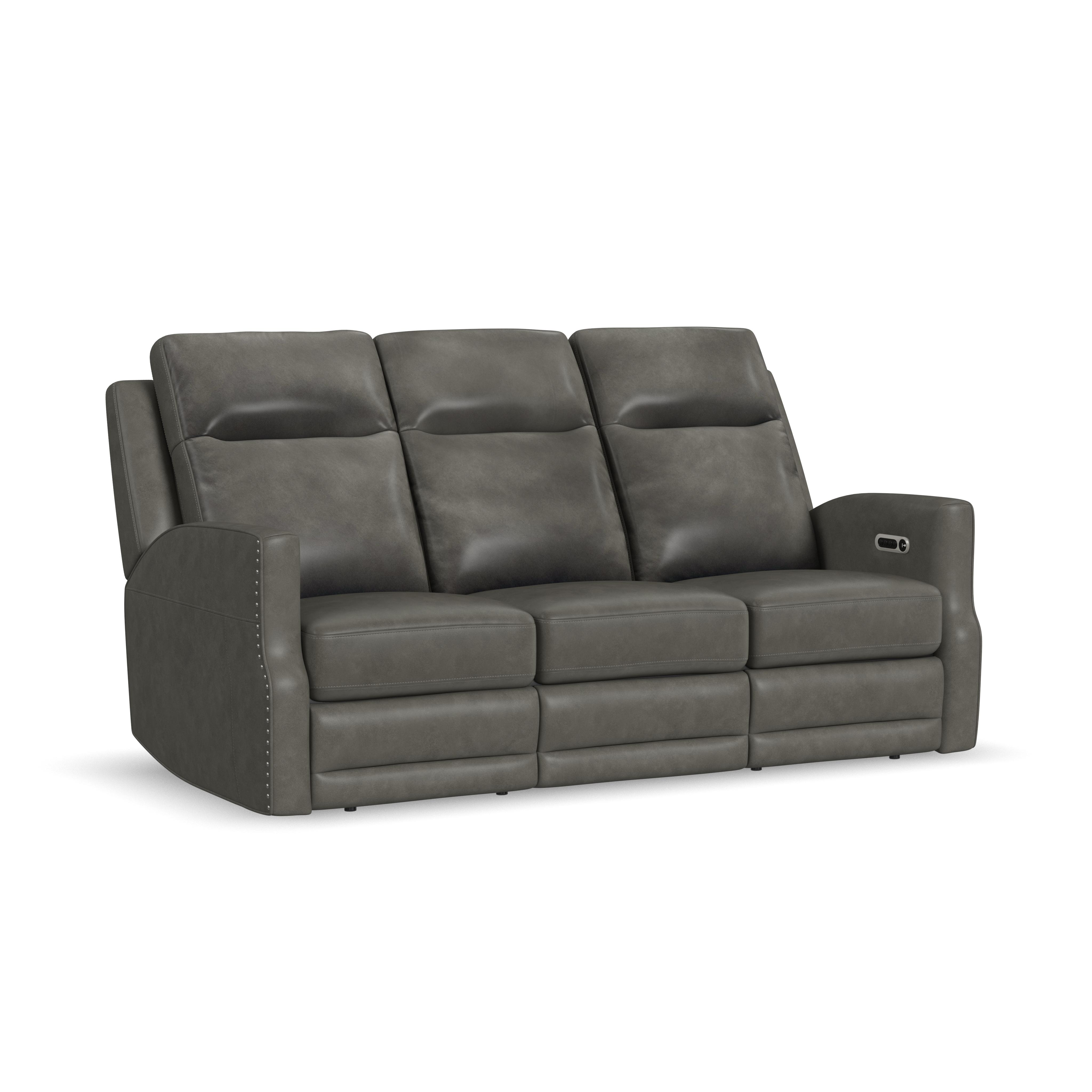 Flexsteel Maxwell Power Reclining Sofa with Power Headrests and Lumbar