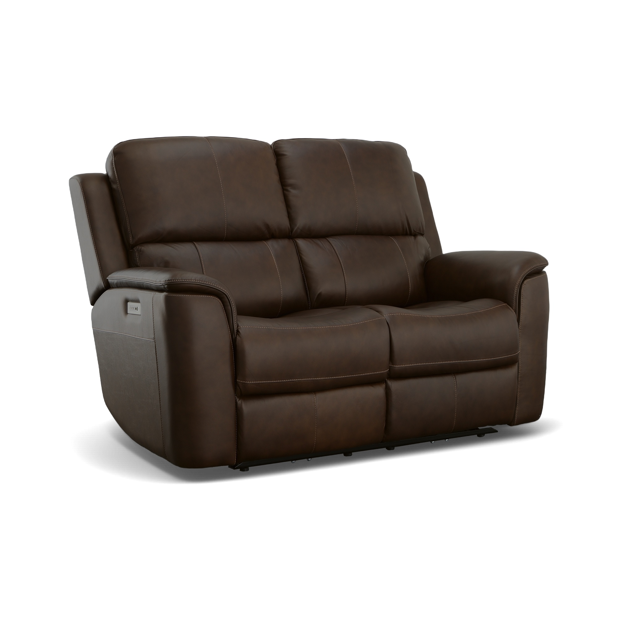Flexsteel Henry Power Reclining Loveseat with Power Headrests & Lumbar