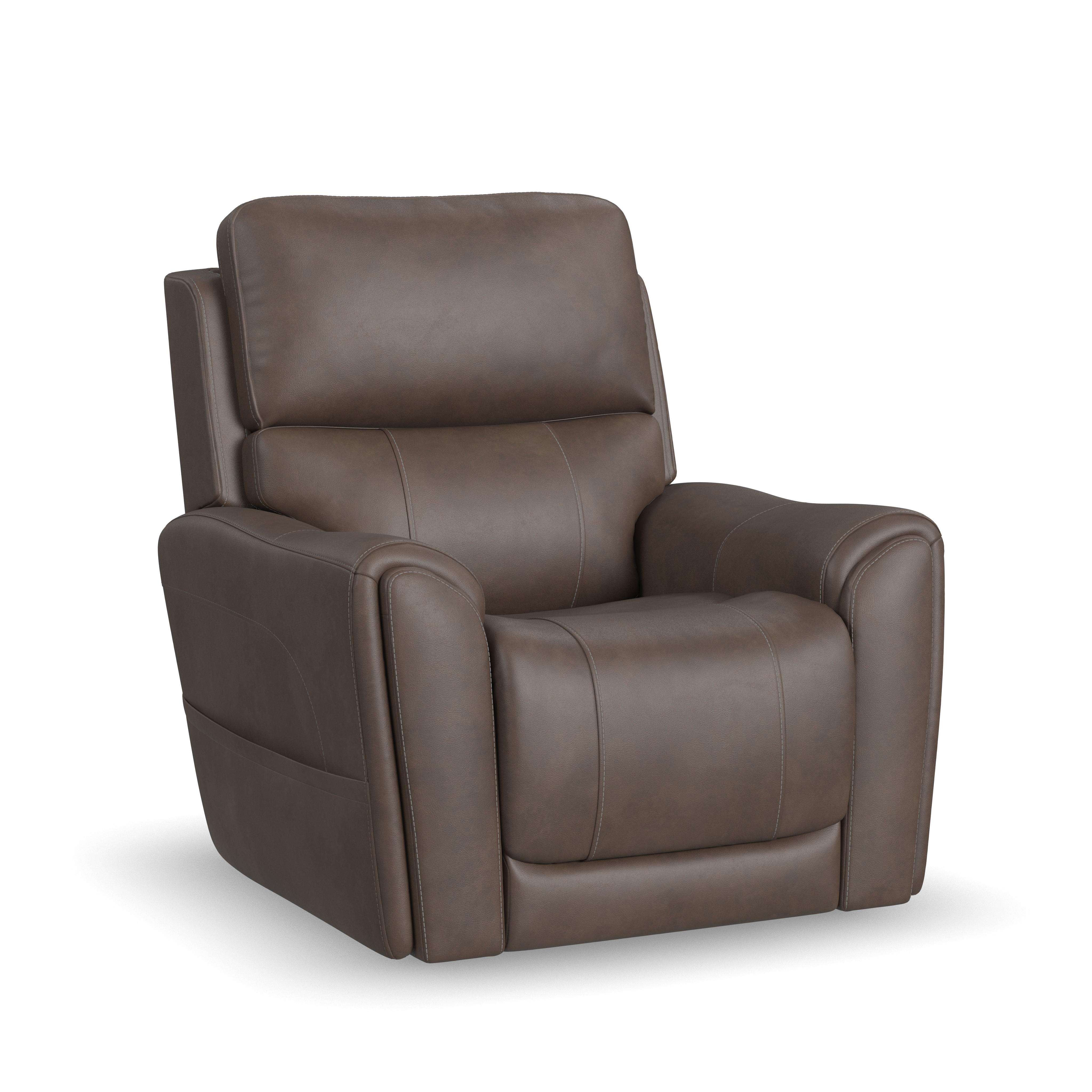 Flexsteel Carter Power Lift Recliner with Power Headrest, Lumbar, Heat & Massage