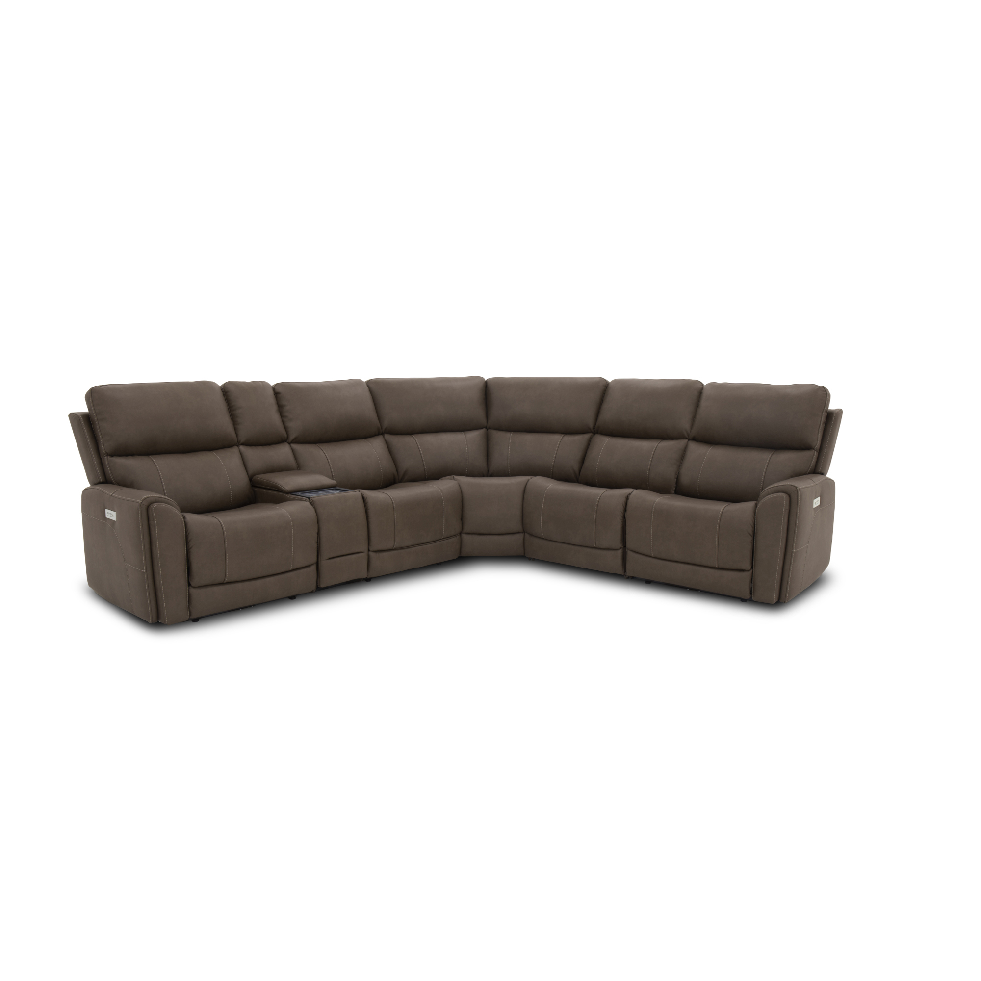 Flexsteel Carter Power Reclining Sectional with Power Headrests & Lumbar