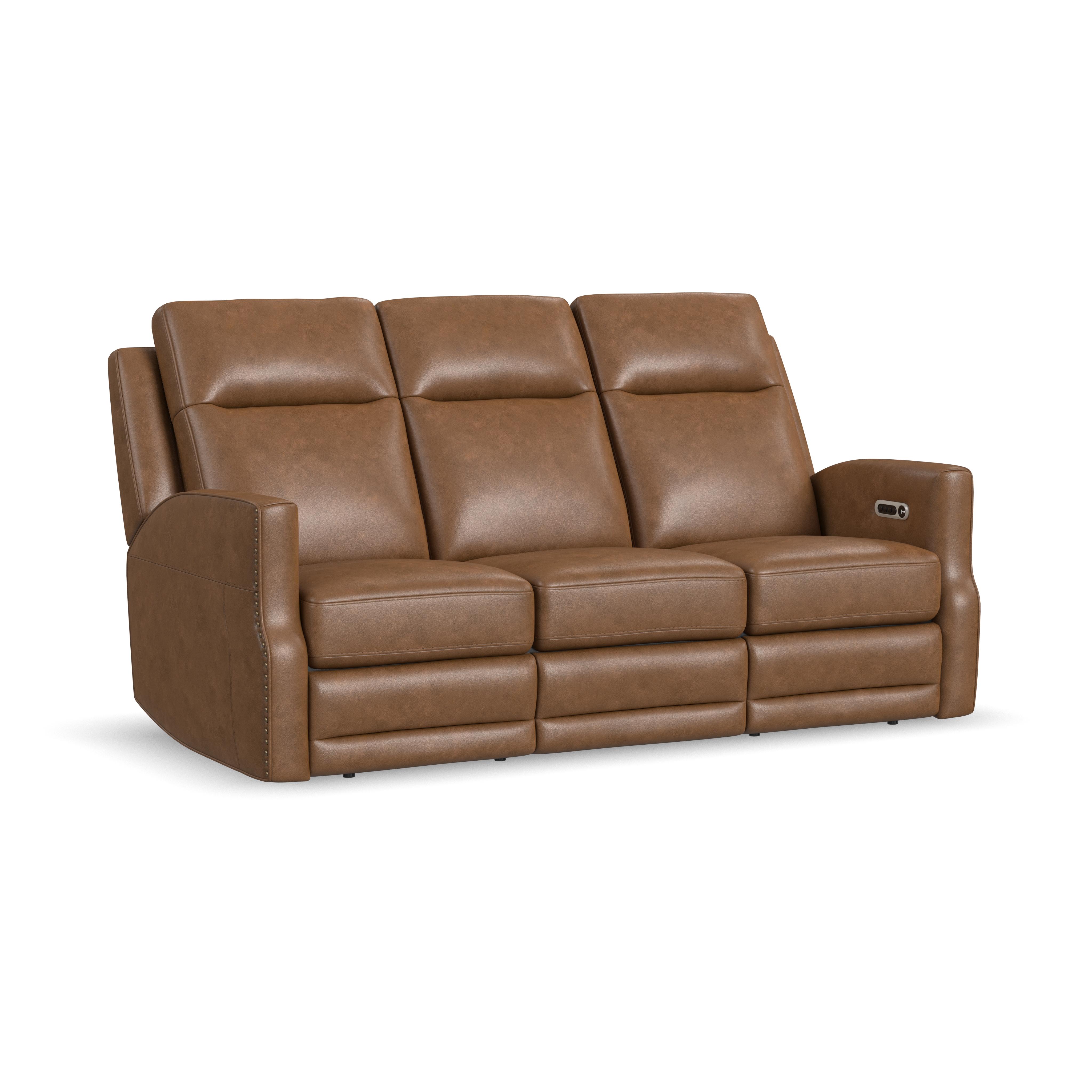 Flexsteel Maxwell Power Reclining Sofa with Power Headrests and Lumbar