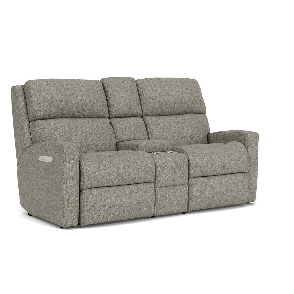 Flexsteel Catalina Power Reclining Loveseat with Console & Power Headrests