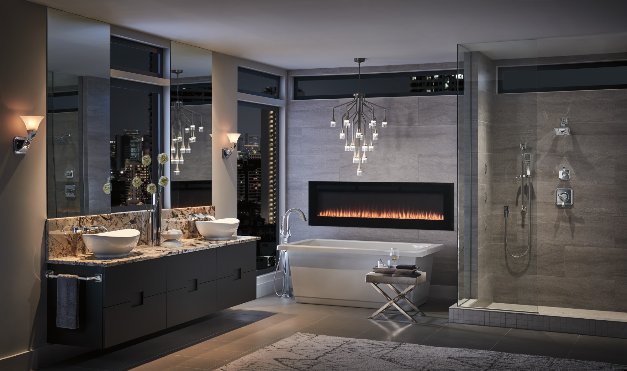 Model: 65830LF-PC | Brizo Brizo Virage®: Two-Handle Wall Mount Lavatory Faucet 1.5 GPM