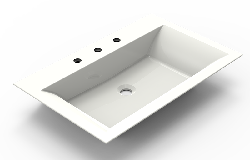 Graff Faucets Finezza Countertop/Drop-In Sink with Three Faucet Holes
