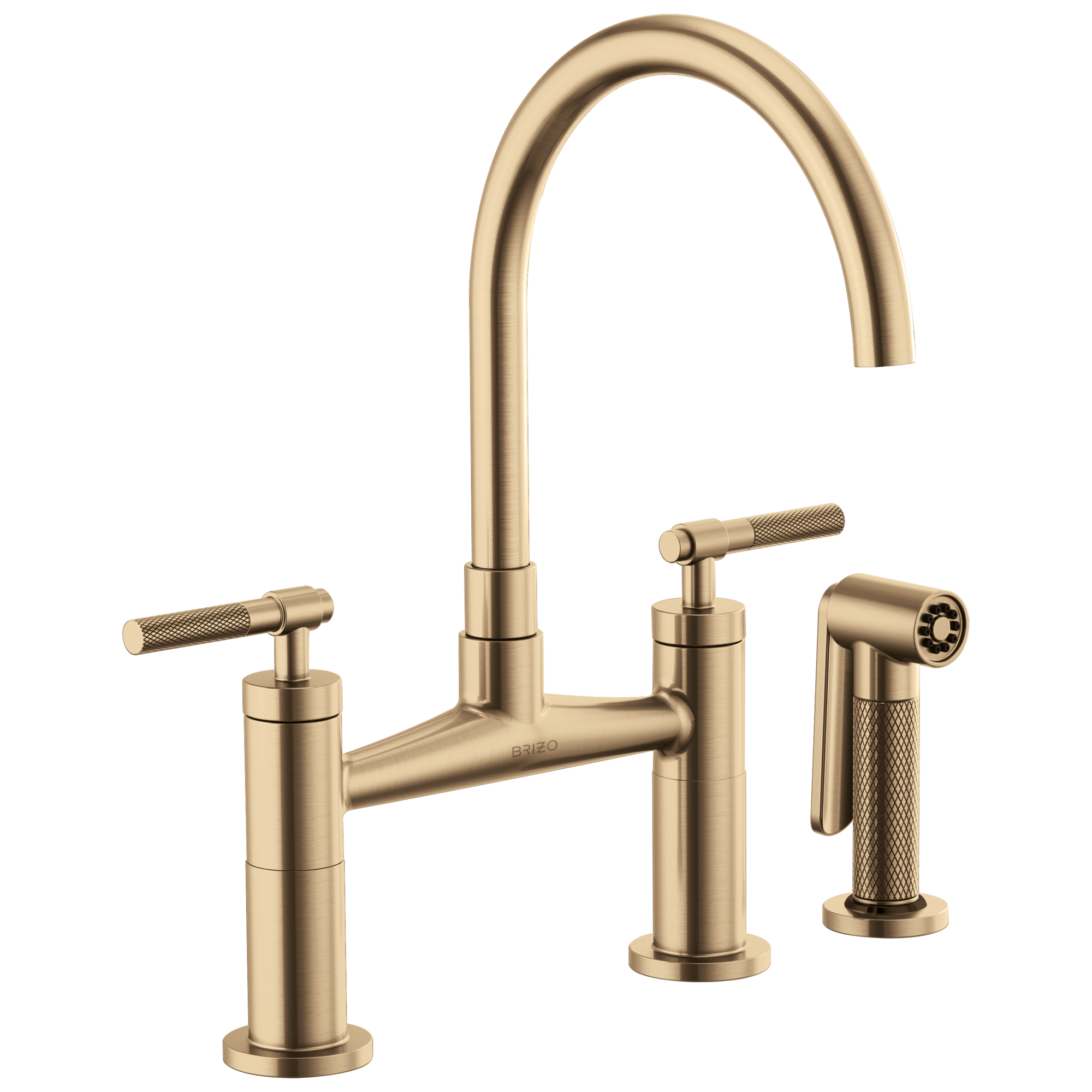 Brizo Brizo Litze®: Bridge Faucet with Arc Spout and Knurled Handle