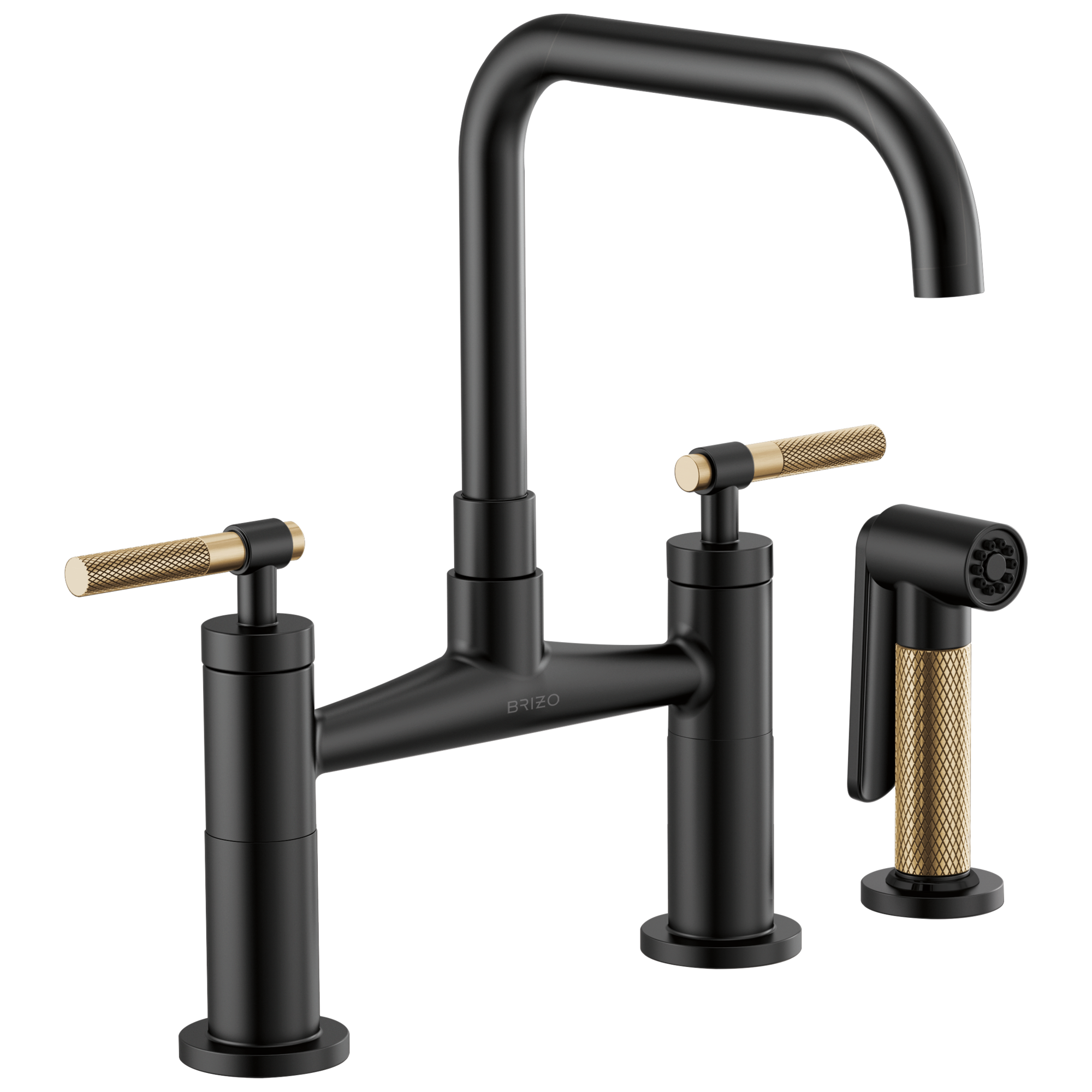 Brizo Brizo Litze®: Bridge Faucet with Square Spout and Knurled Handle