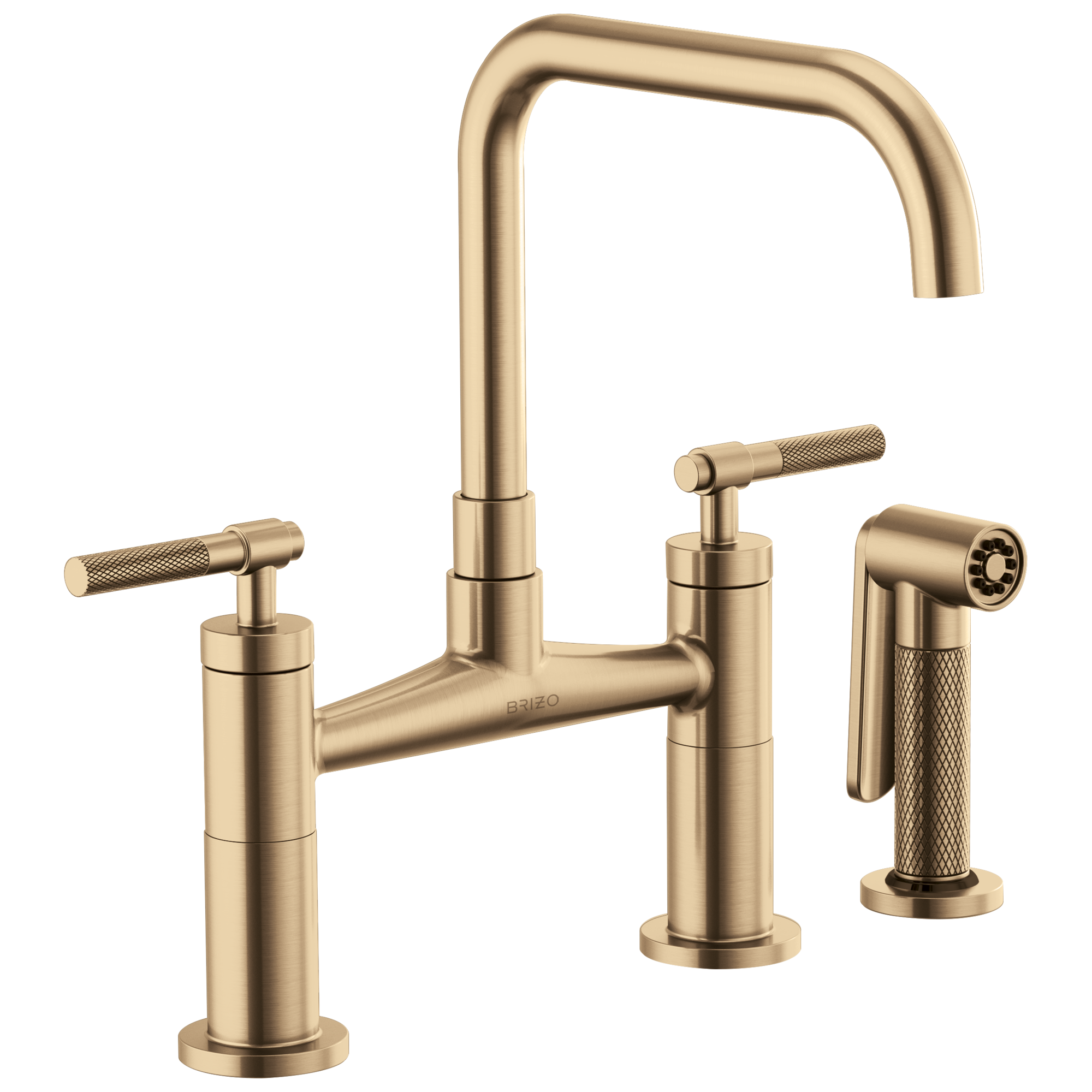 Brizo Brizo Litze®: Bridge Faucet with Square Spout and Knurled Handle