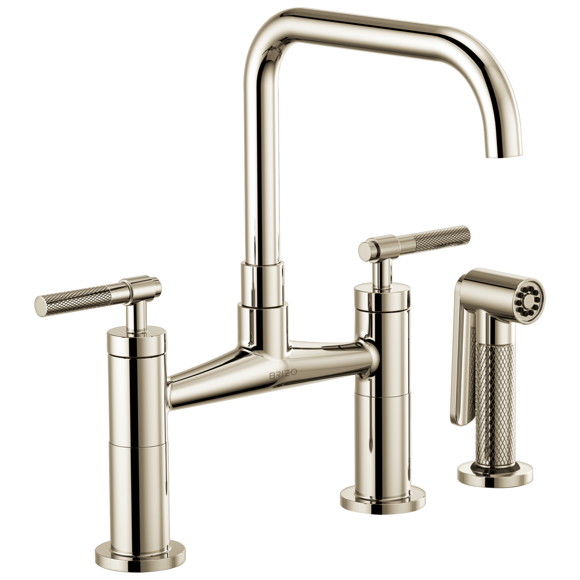Brizo Brizo Litze®: Bridge Faucet with Square Spout and Knurled Handle