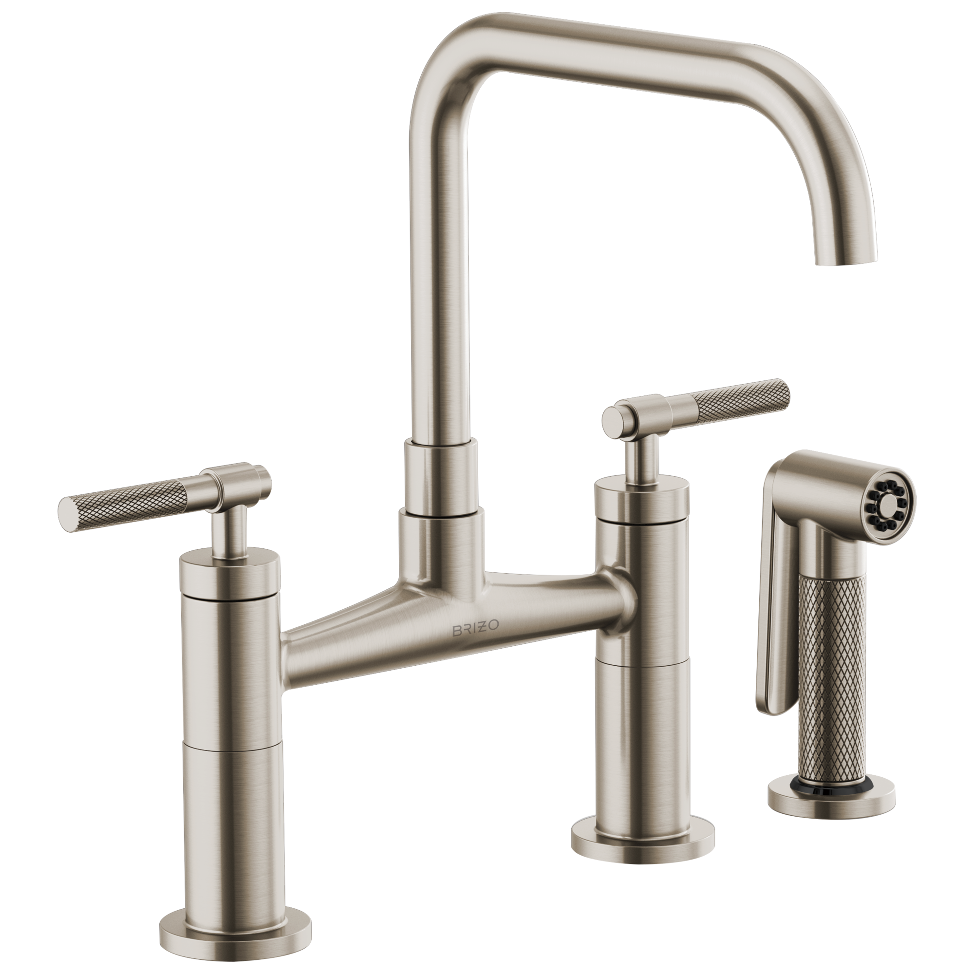 Brizo Brizo Litze®: Bridge Faucet with Square Spout and Knurled Handle