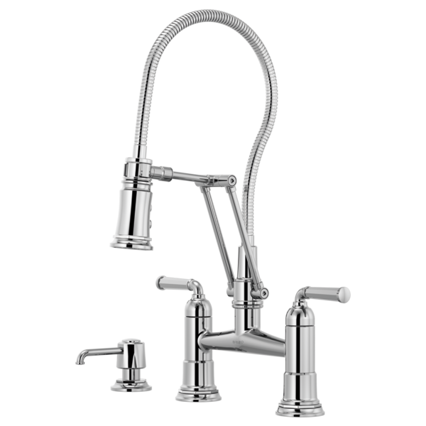 Brizo Brizo Rook®: Articulating Bridge Faucet with Finished Hose