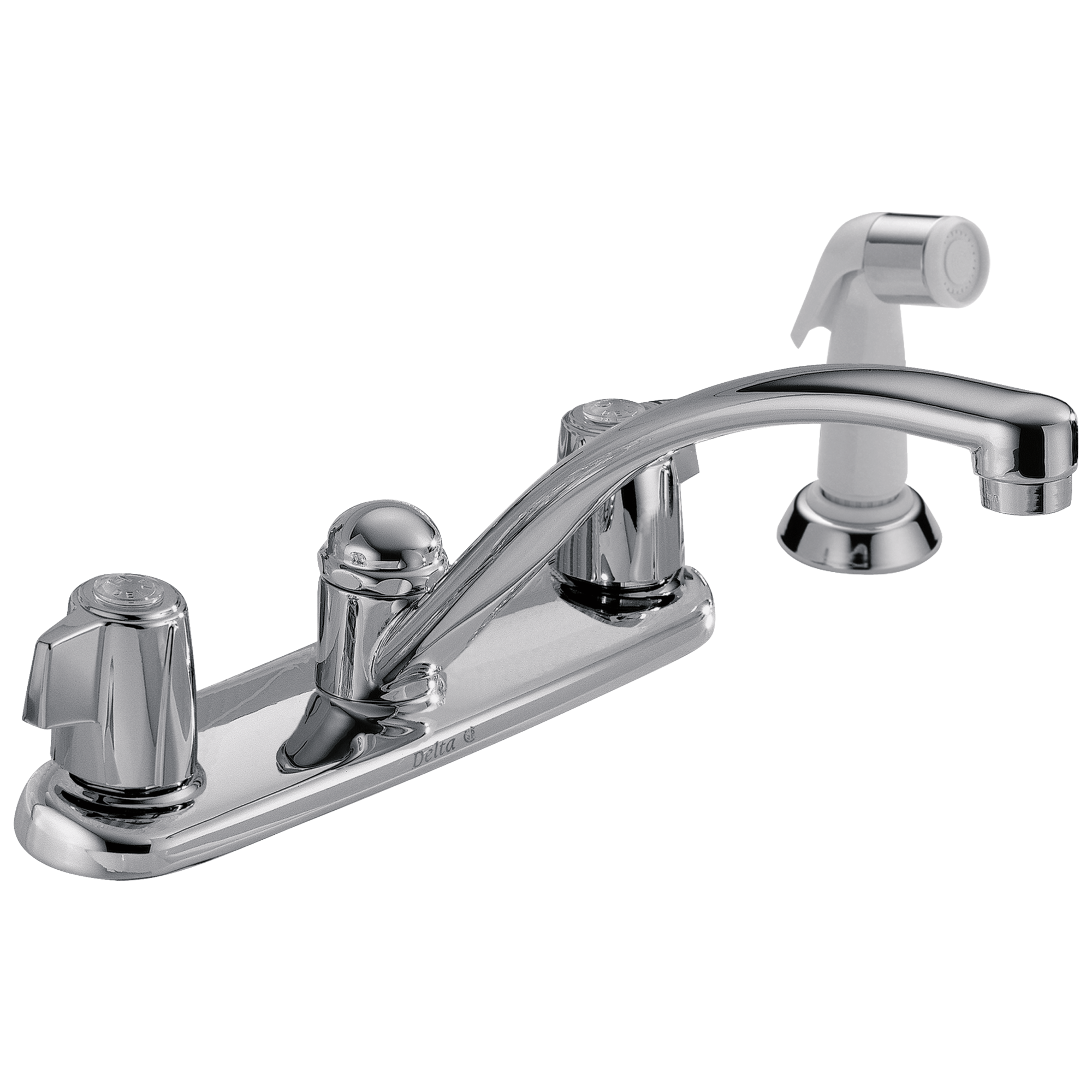 Delta Delta 2100 / 2400 Series: Two Handle Kitchen Faucet with Spray Delta Delta 2100 / 2400 Series: Two Handle Kitchen Faucet with Spray