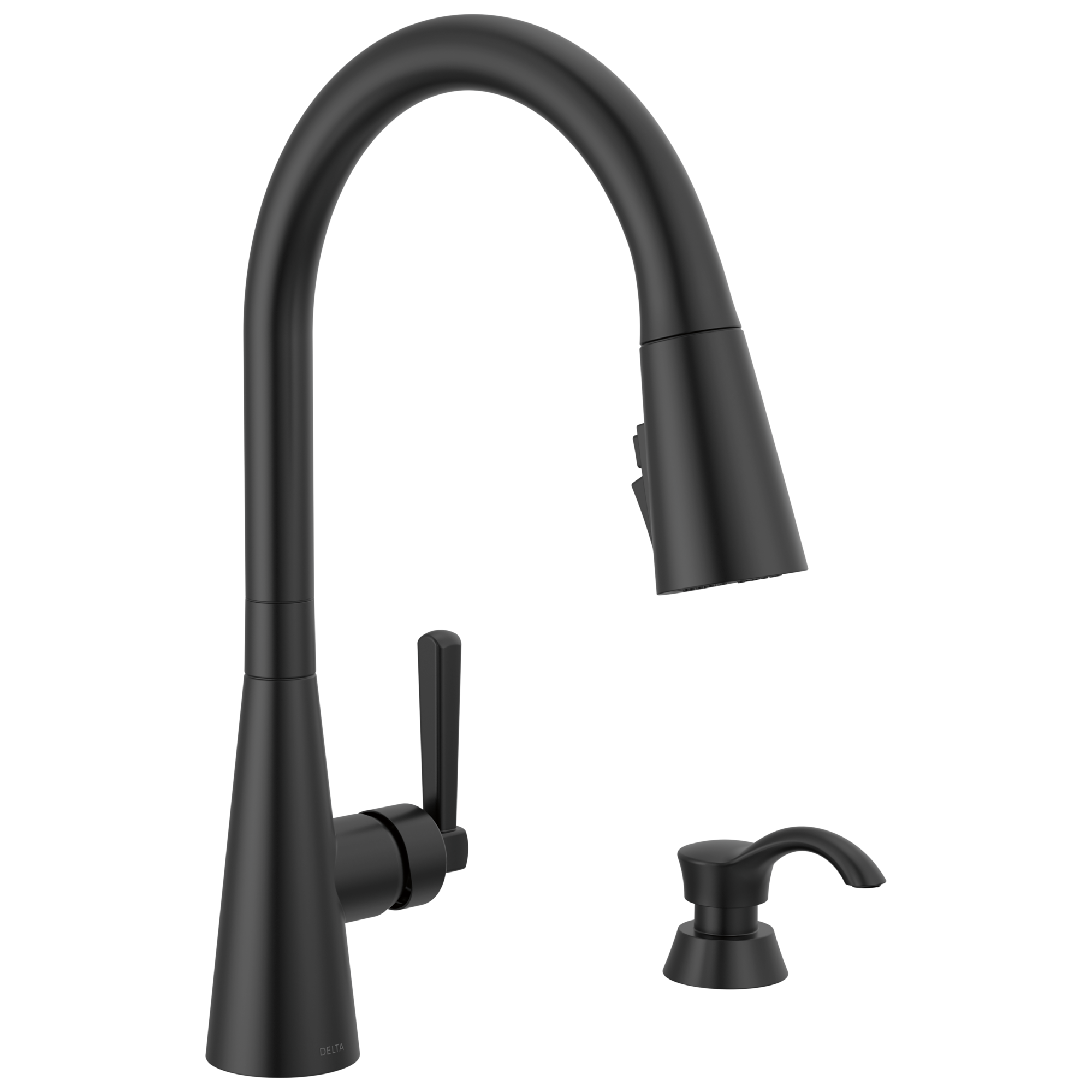 Delta Delta Boyd™: Single Handle Pull-Down Kitchen Faucet with Soap Dispenser and ShieldSpray Technology Delta Delta Boyd™: Single Handle Pull-Down Kitchen Faucet with Soap Dispenser and ShieldSpray Technology