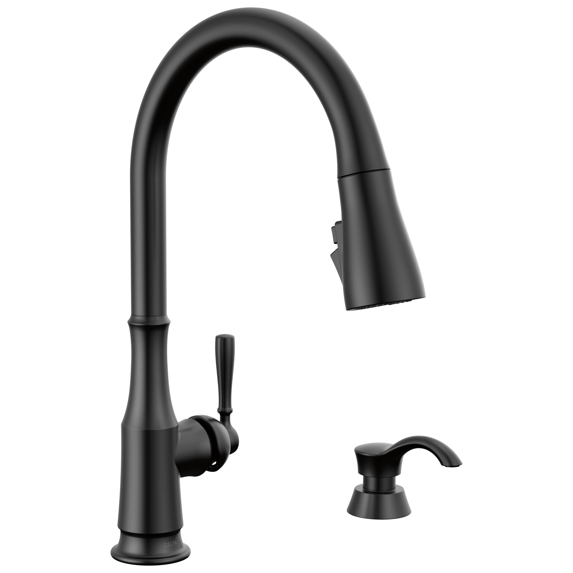 Delta Delta Capertee™: Single Handle Pull-Down Kitchen Faucet with Soap Dispenser and ShieldSpray Technology Delta Delta Capertee™: Single Handle Pull-Down Kitchen Faucet with Soap Dispenser and ShieldSpray Technology