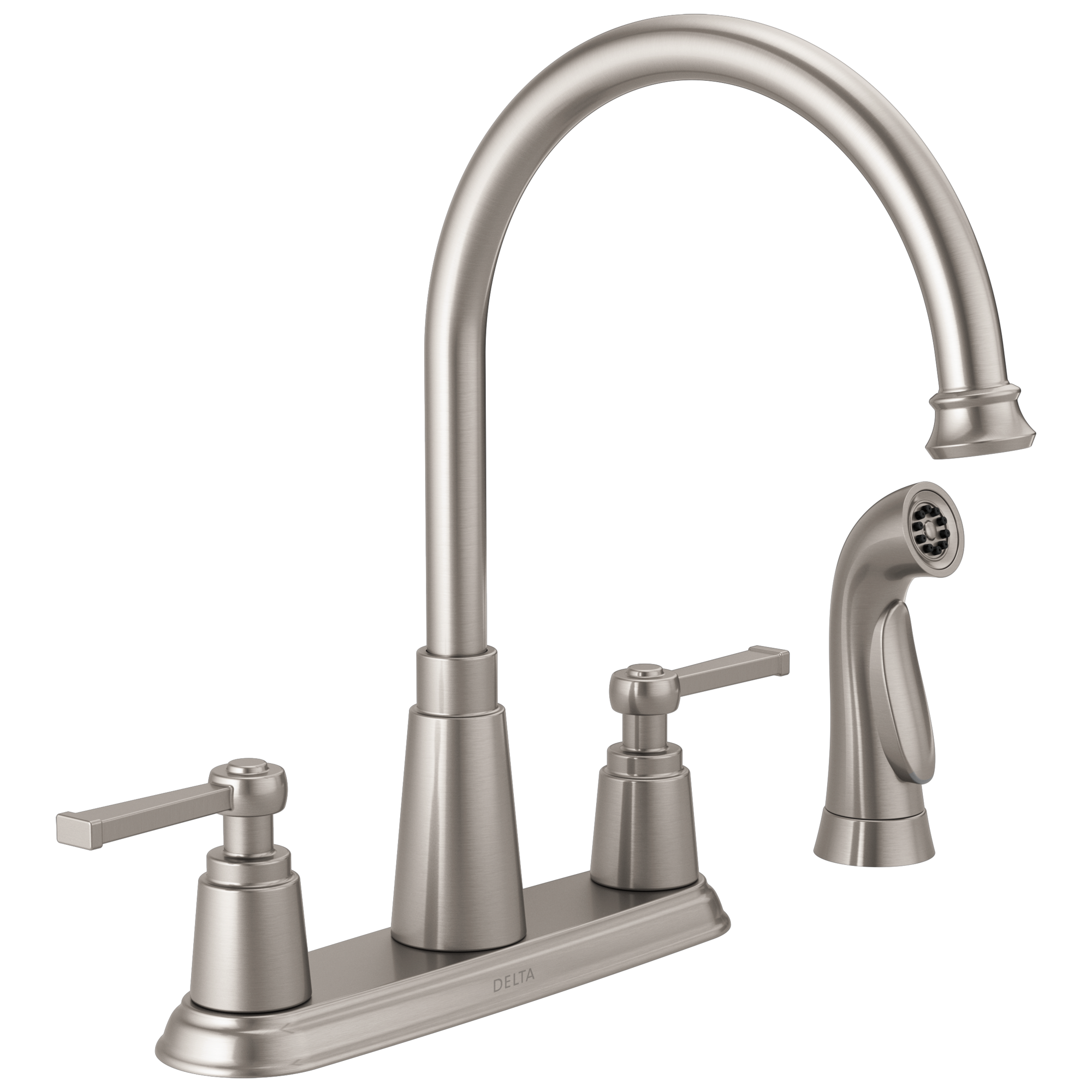 Delta Delta Emmett®: Two Handle Kitchen Faucet with Spray Delta Delta Emmett®: Two Handle Kitchen Faucet with Spray